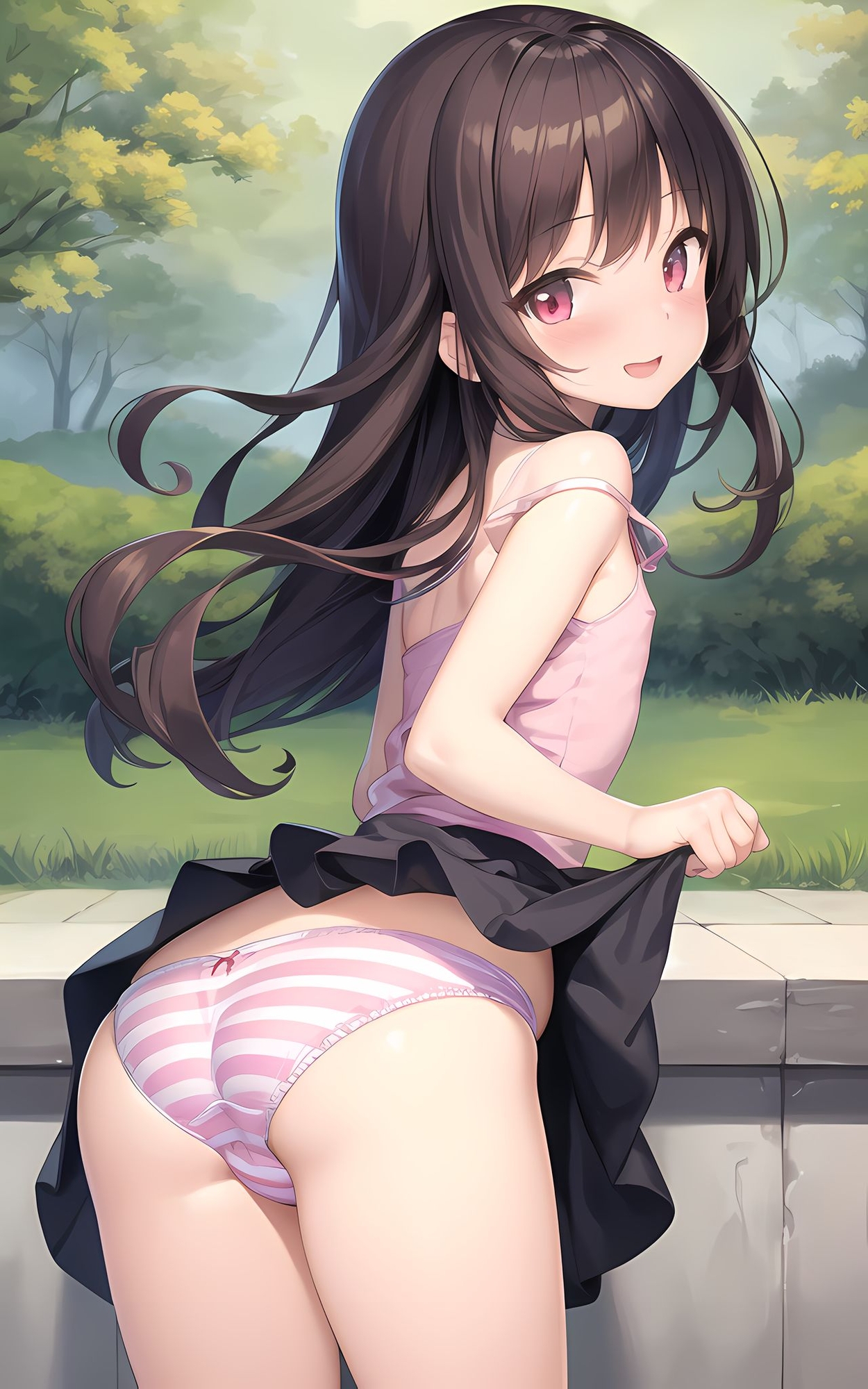 貧乳少女たちがパンティーを見せる [しまぱんVer]