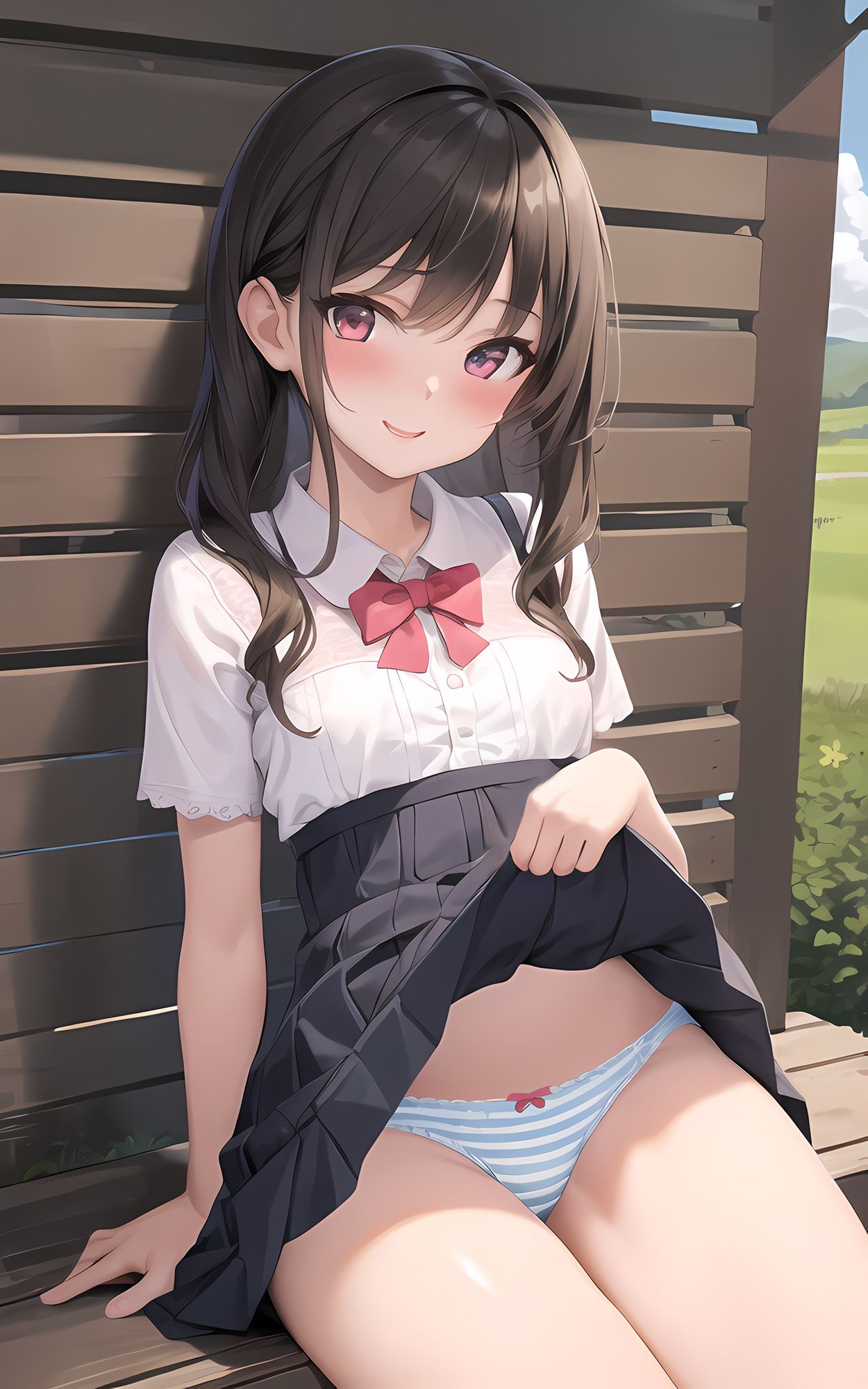 貧乳少女たちがパンティーを見せる [しまぱんVer]