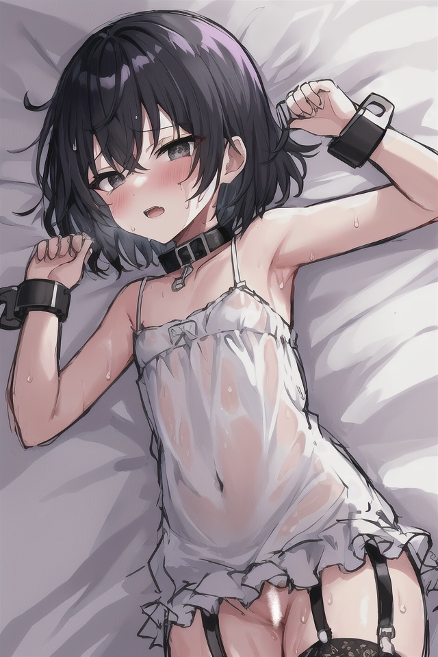 ガーターベルト拘束、ショートカットの女の子集