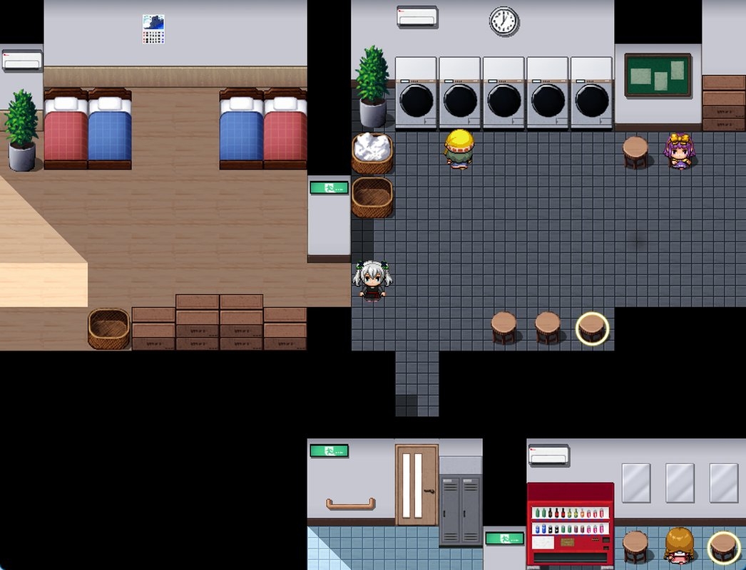 RPGツクールMV・MZ用 マップチップ/タイルセット5 『学生寮/日本の住宅/図書館/現代/室内/屋内/内装/家の中』