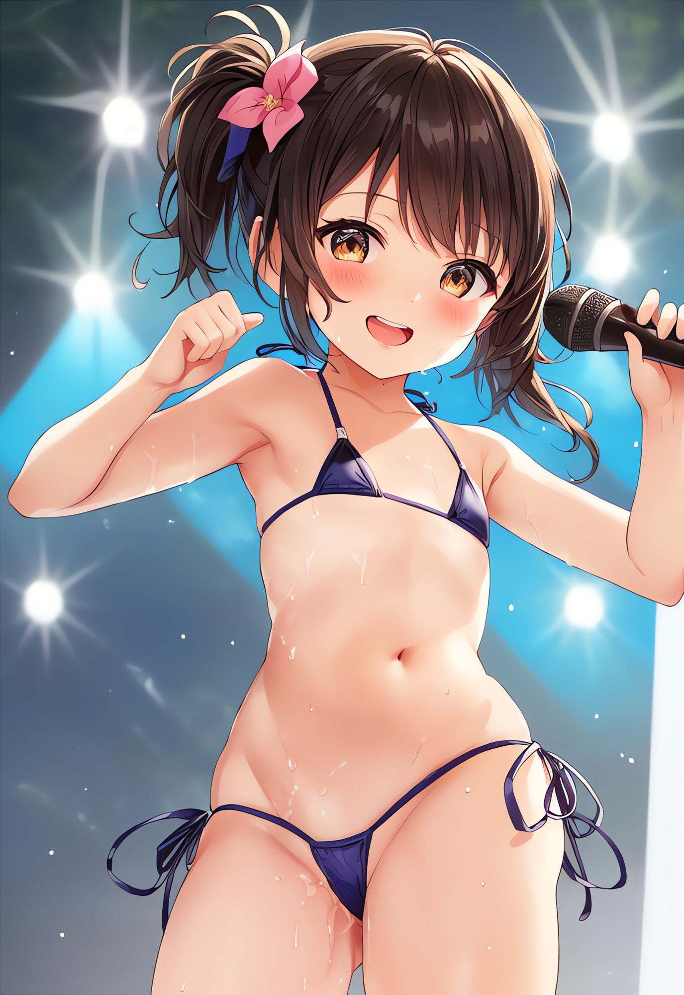 マイクロビキニで歌って踊るロリ系アイドル