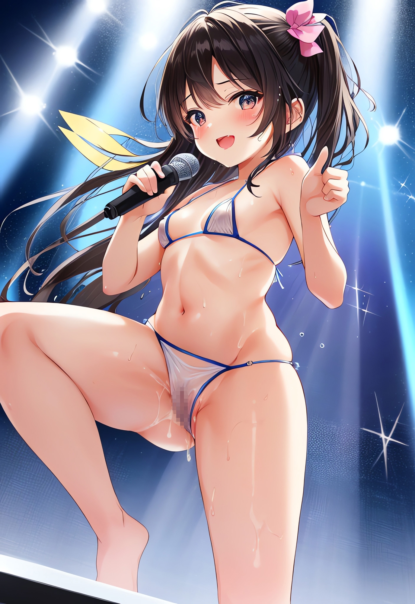 マイクロビキニで歌って踊るロリ系アイドル