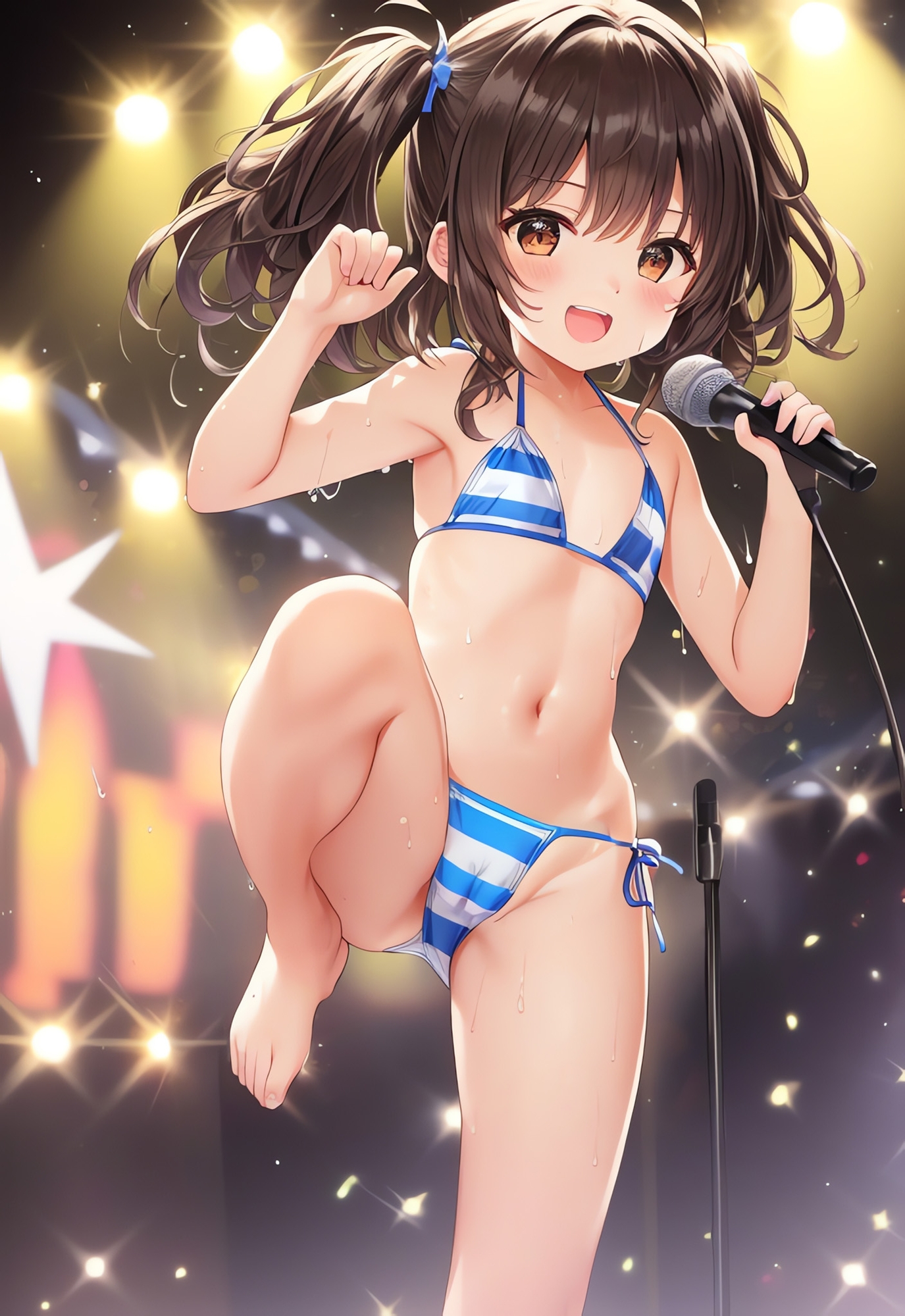 マイクロビキニで歌って踊るロリ系アイドル