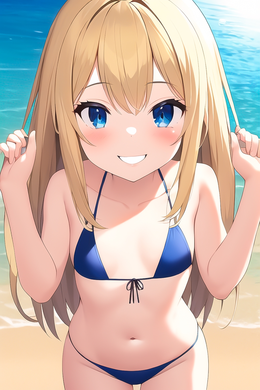 金髪!貧乳微乳!メスガキの水着っ!