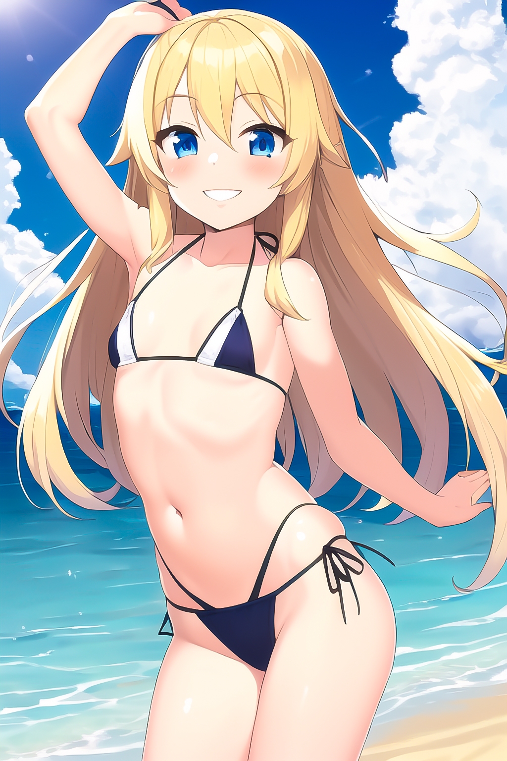 金髪!貧乳微乳!メスガキの水着っ!