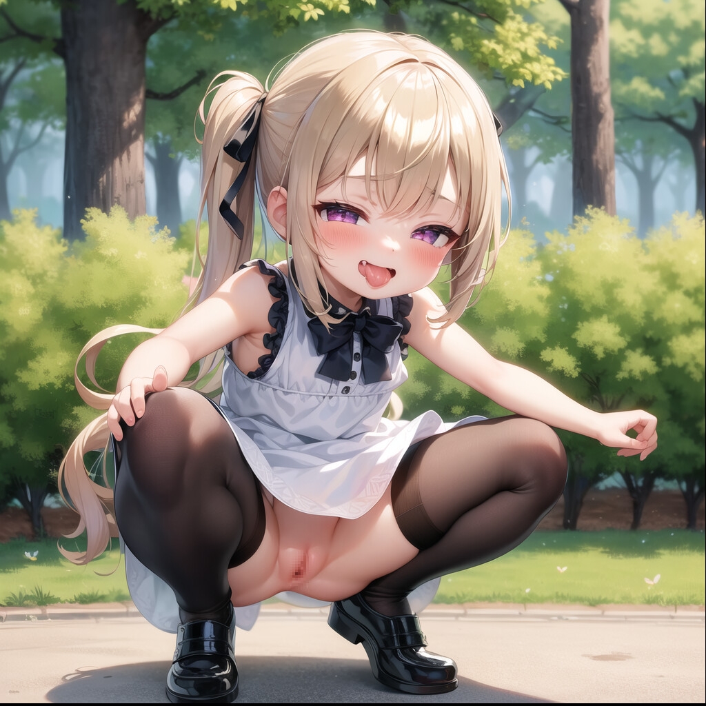 お外でオマ〇コ見せつけメスガキ