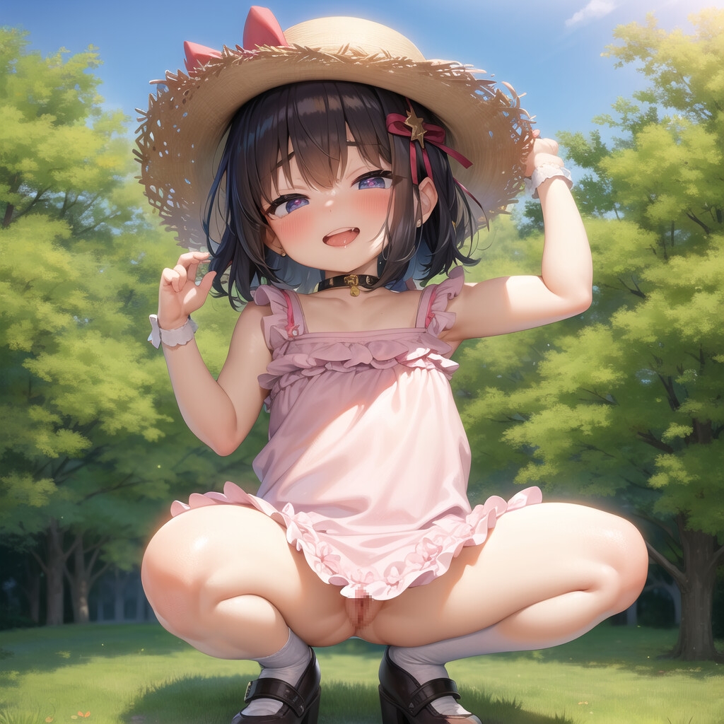 お外でオマ〇コ見せつけメスガキ