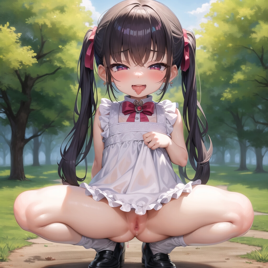 お外でオマ〇コ見せつけメスガキ