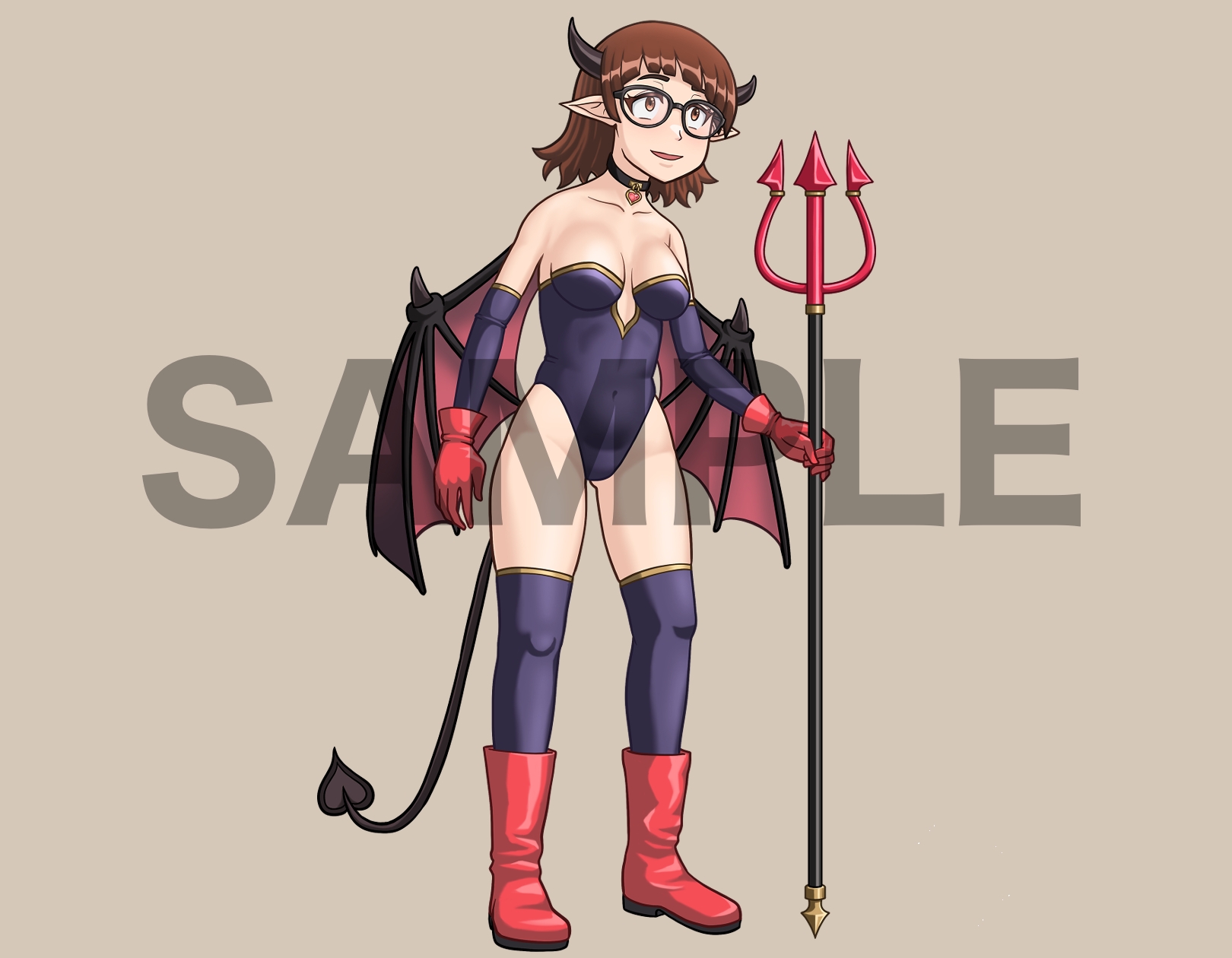 立ち絵素材、BL好きのメガネサキュバス、C22