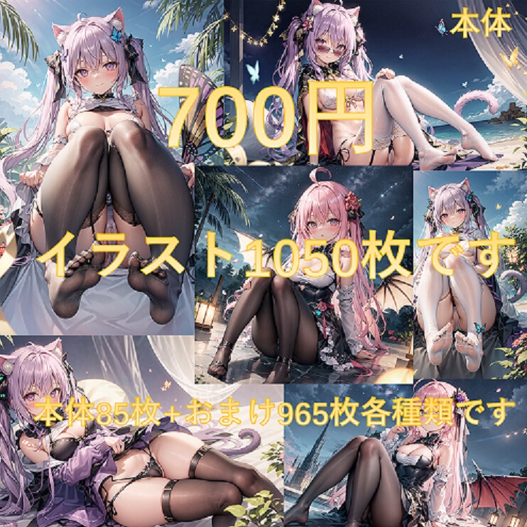 チョウ猫ですand黒ストのサキュバス(イラスト1050枚です)