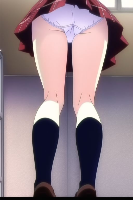 【純白パンツ】アニメキャラ風パンチラ盗撮キャプ写真集(50枚)