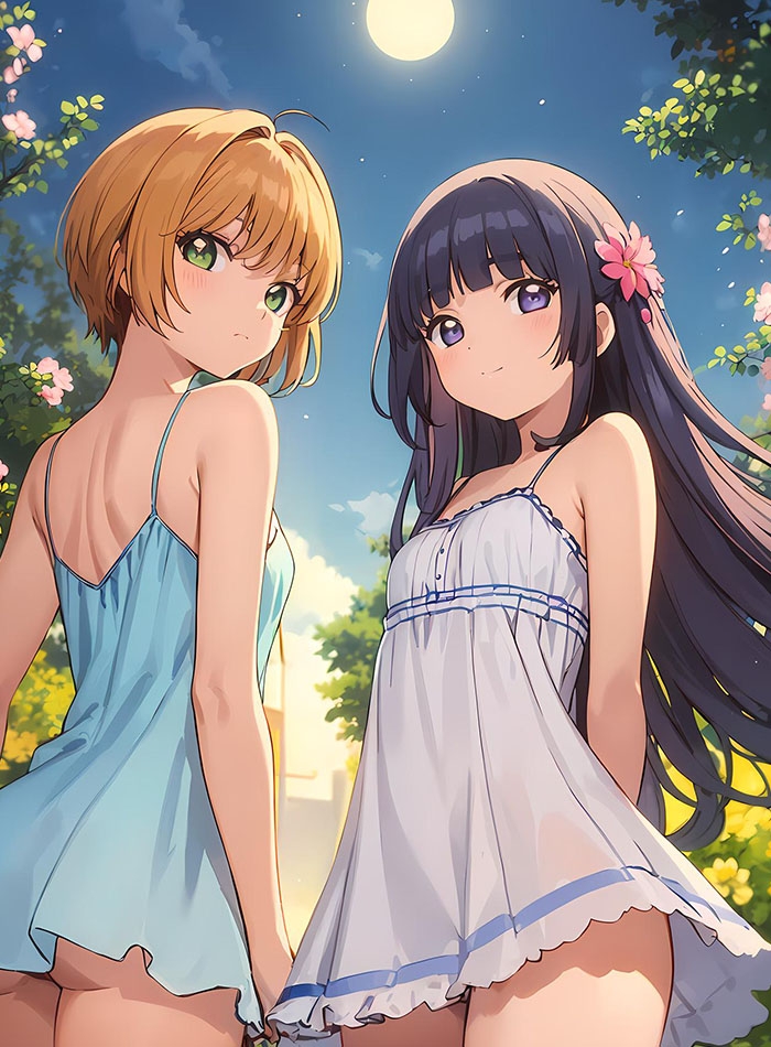 月明かりを浴びた乙女たち