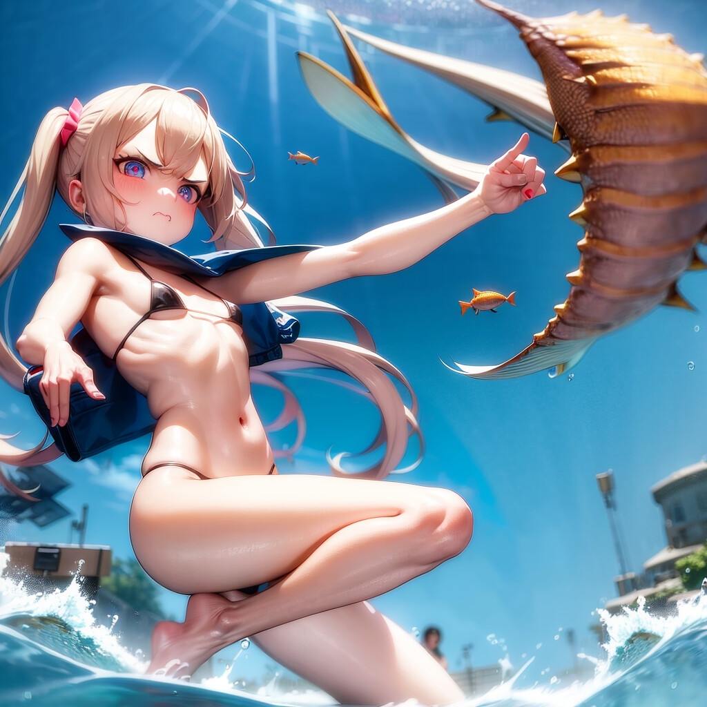 水中に居る女の子(マイクロビキニ)