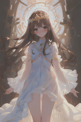 恥ずかしそうな少女の甘い微笑み