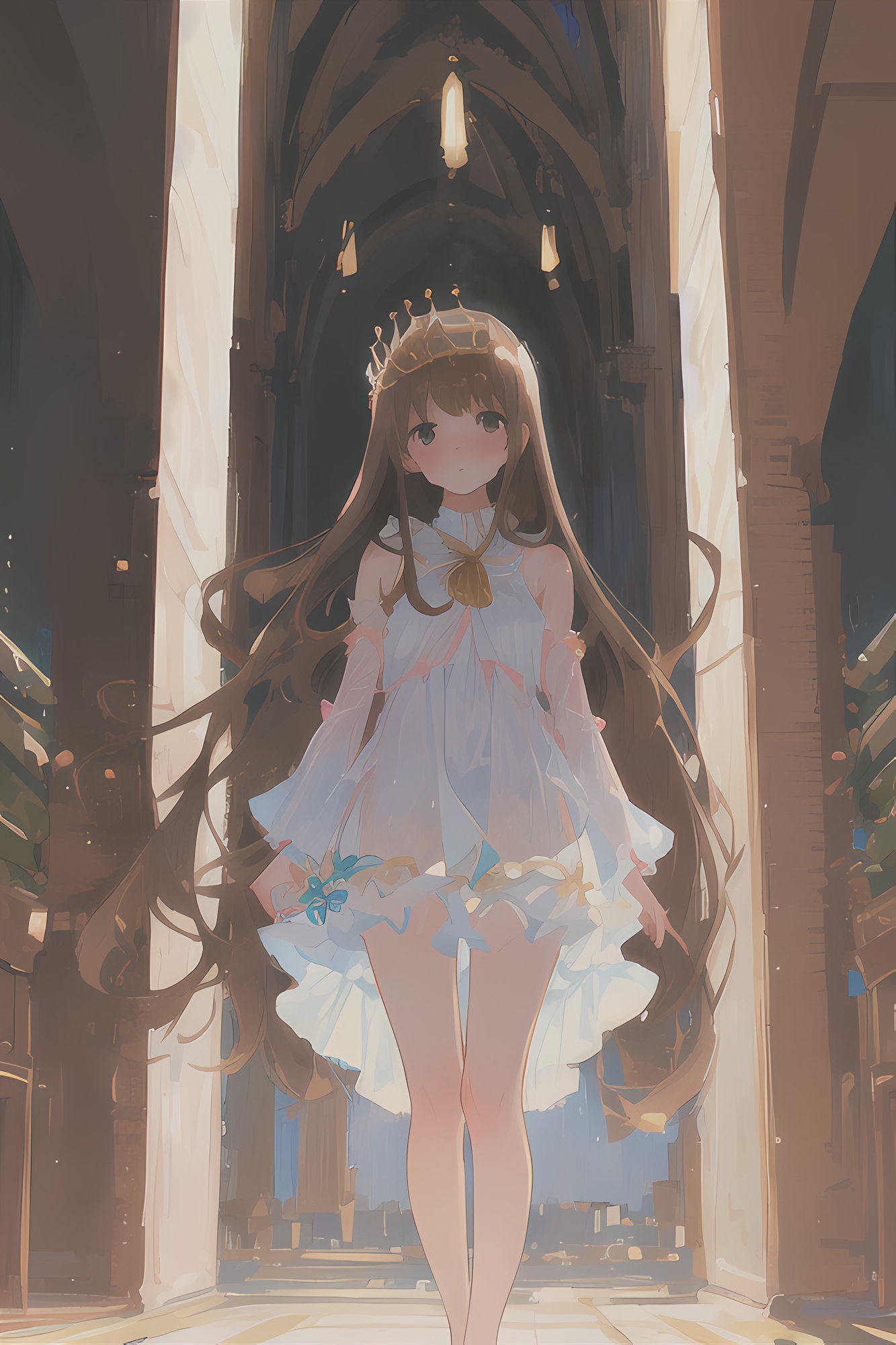 恥ずかしそうな少女の甘い微笑み