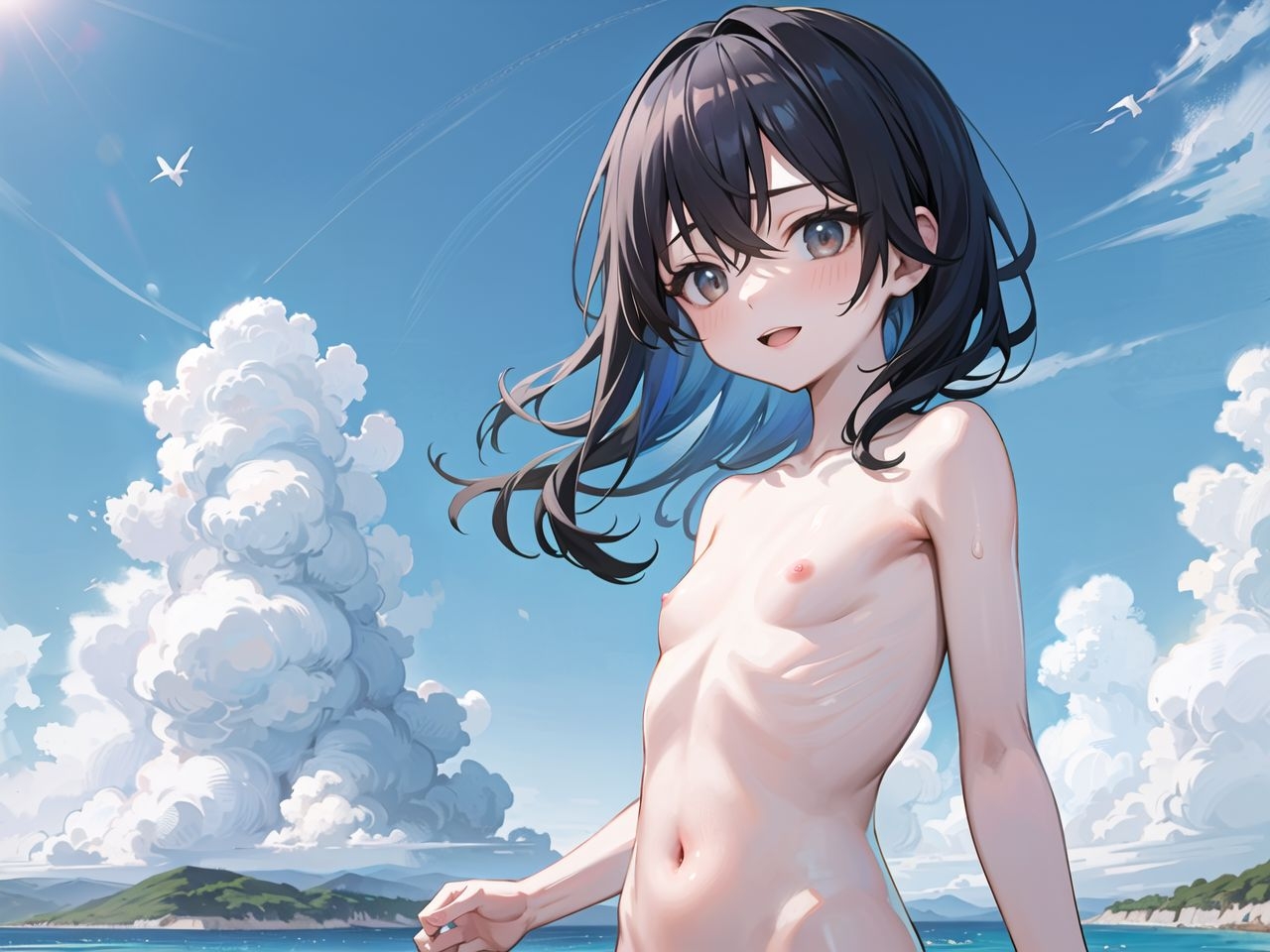 色白細身少女画集【野外露出編】