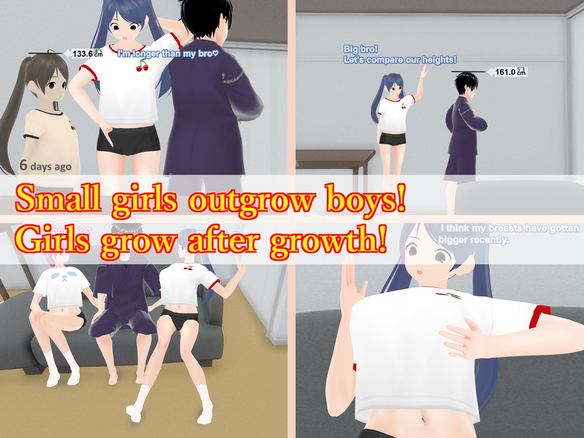 Only girls overgrow boys. Growth sound. Love rival Arc