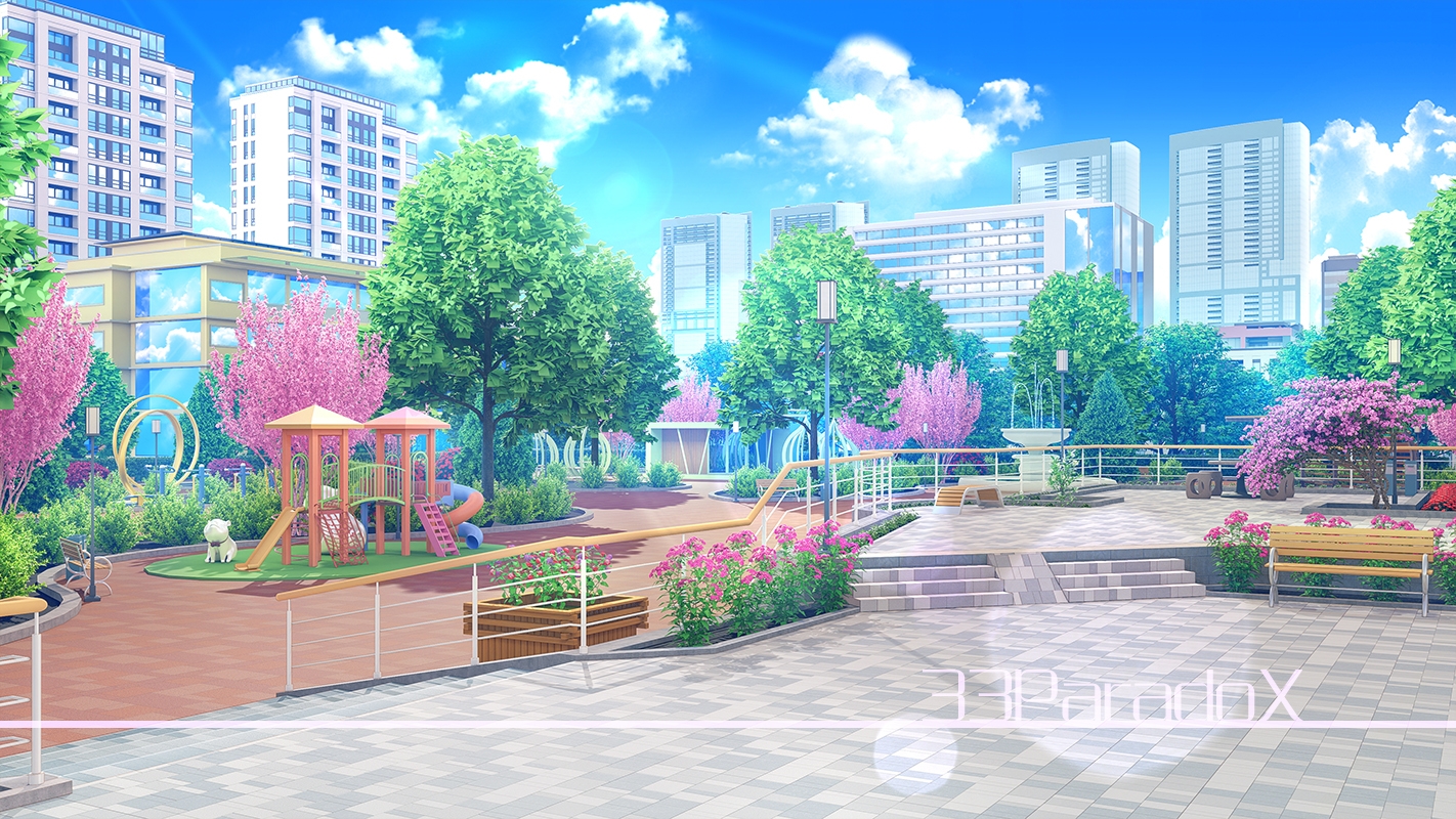 背景素材:大きな公園