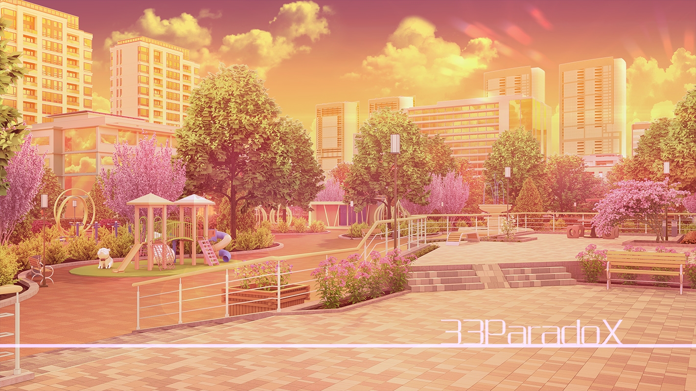 背景素材:大きな公園