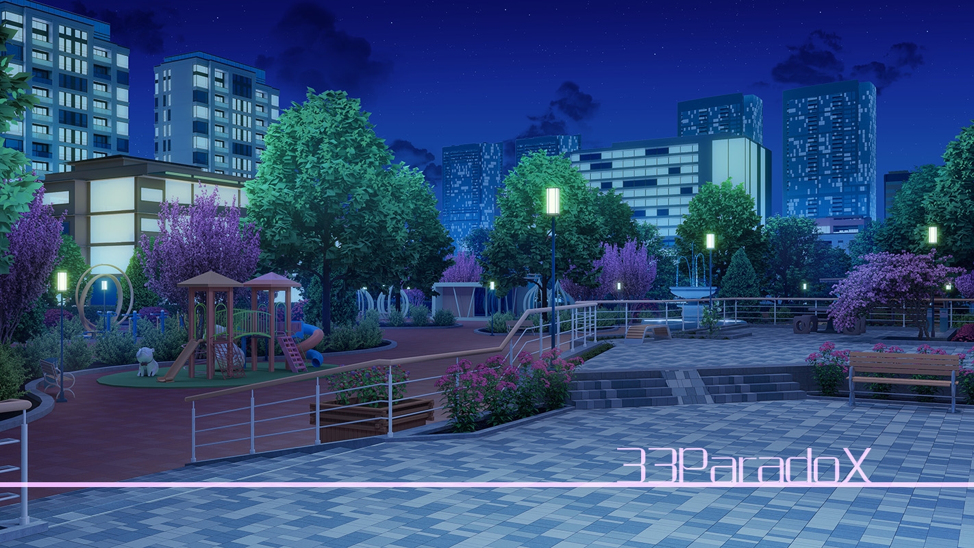 背景素材:大きな公園