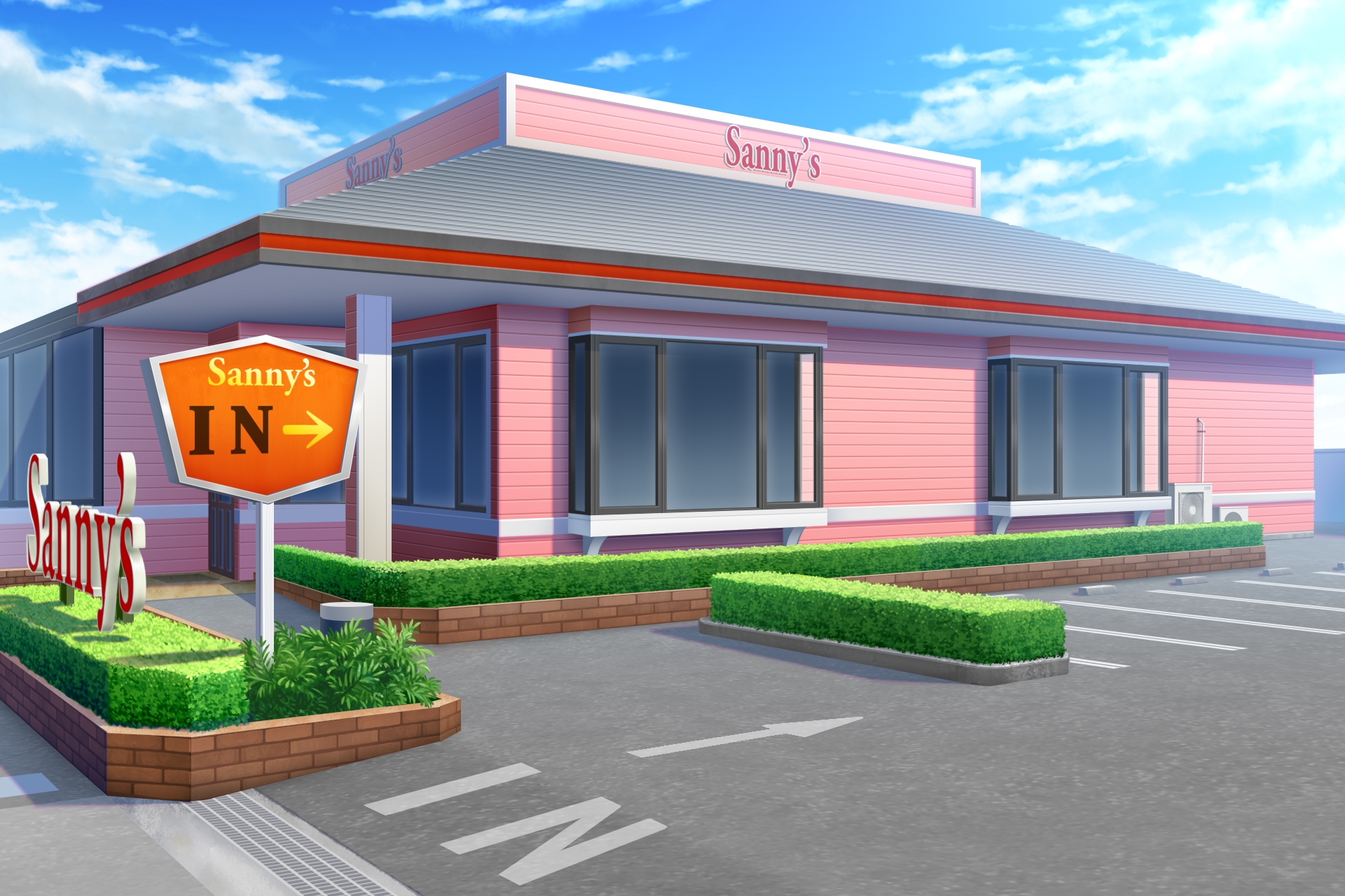 単品5種背景素材v68ファミレス外観