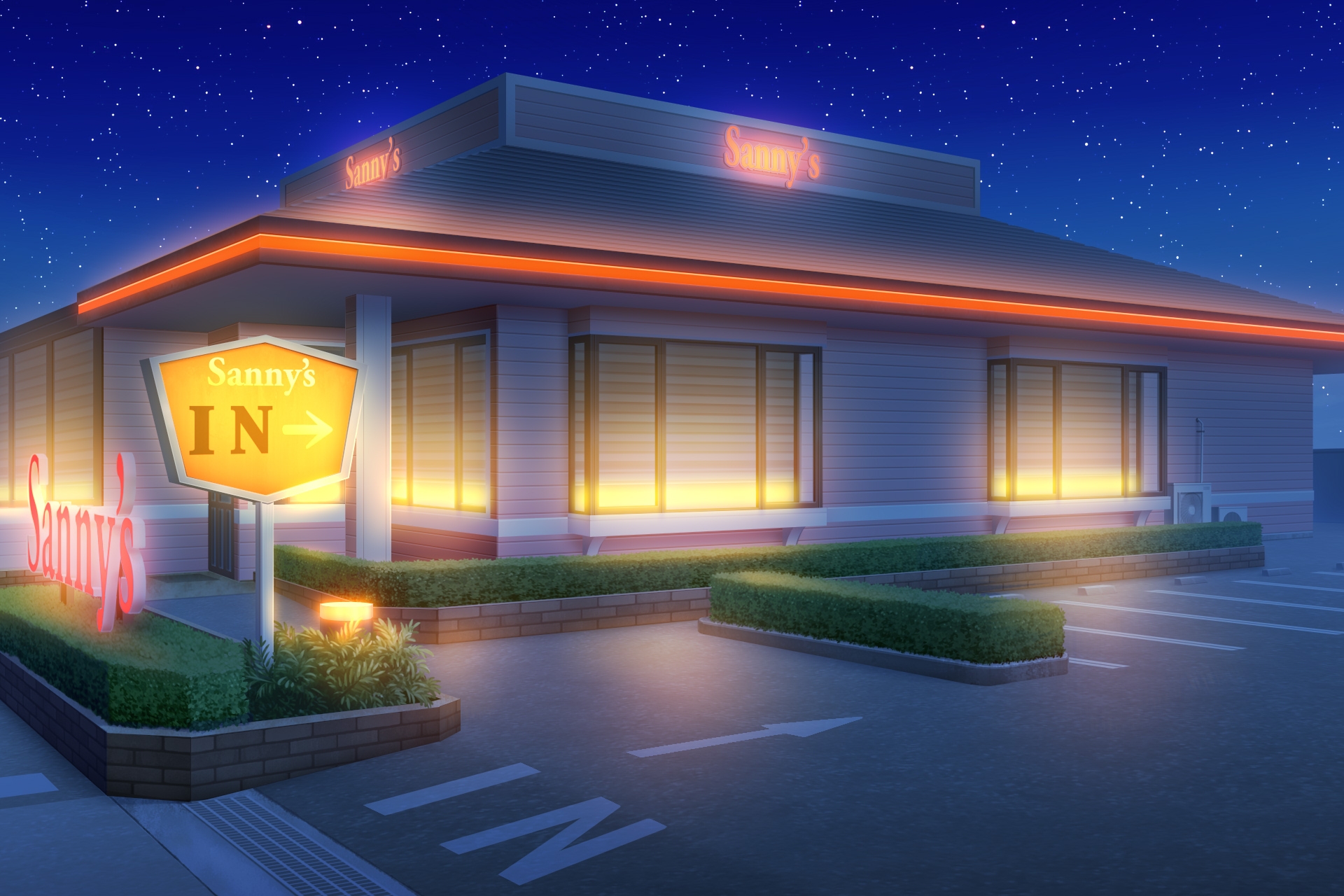 単品5種背景素材v68ファミレス外観