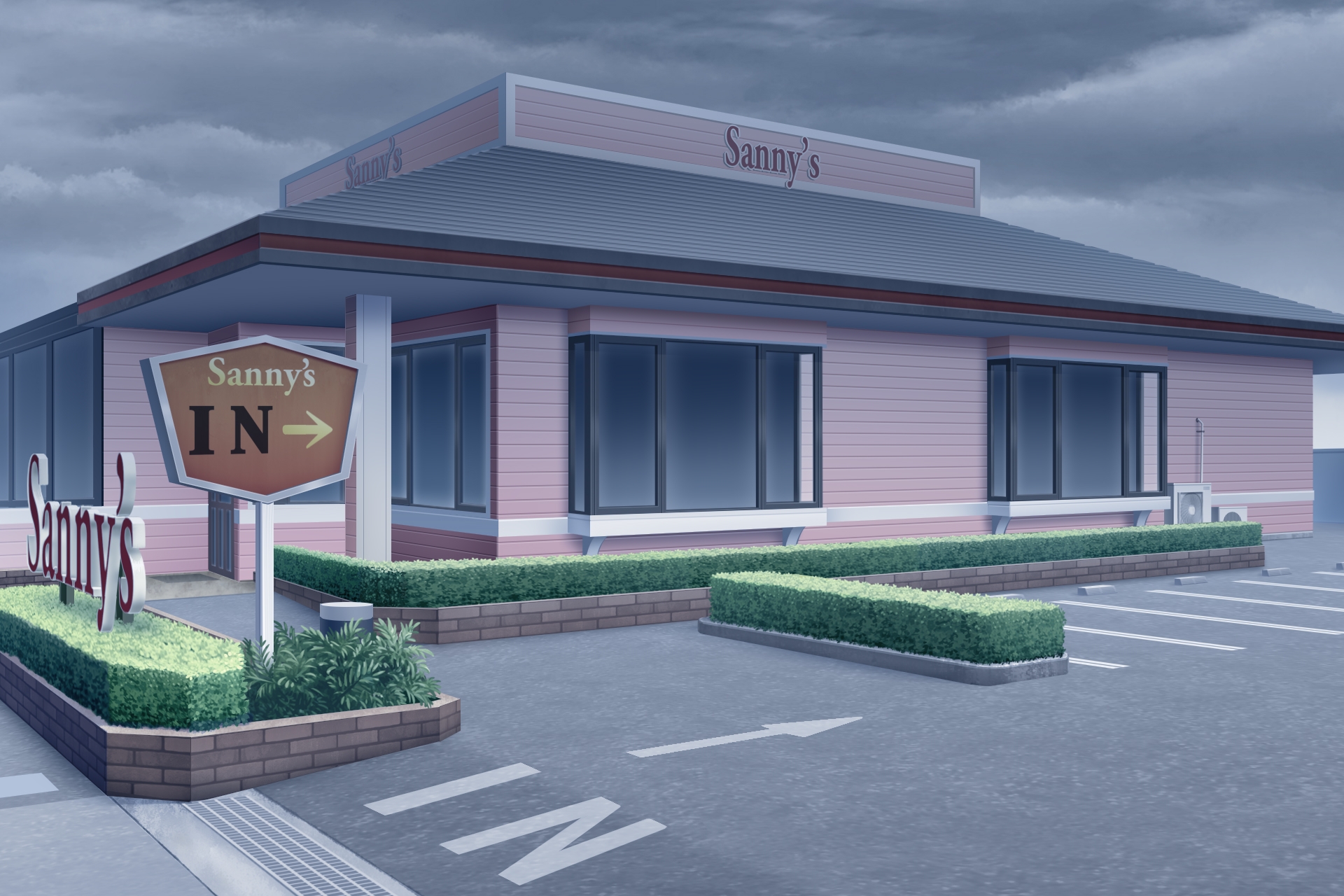 単品5種背景素材v68ファミレス外観