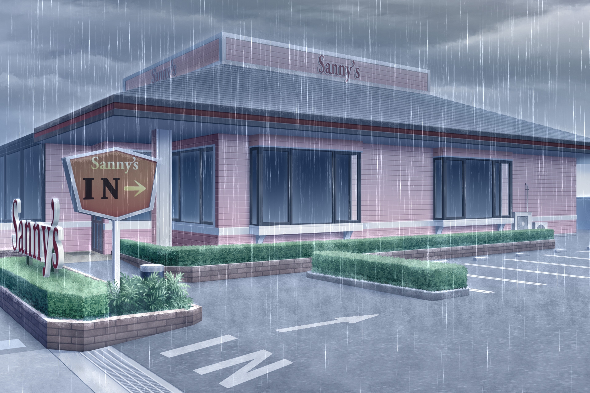 単品5種背景素材v68ファミレス外観