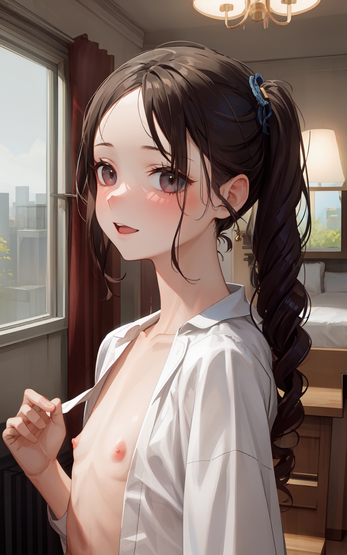 朝、目が覚めたら華奢で肉付きのよくない女の子が俺のシャツを着てた