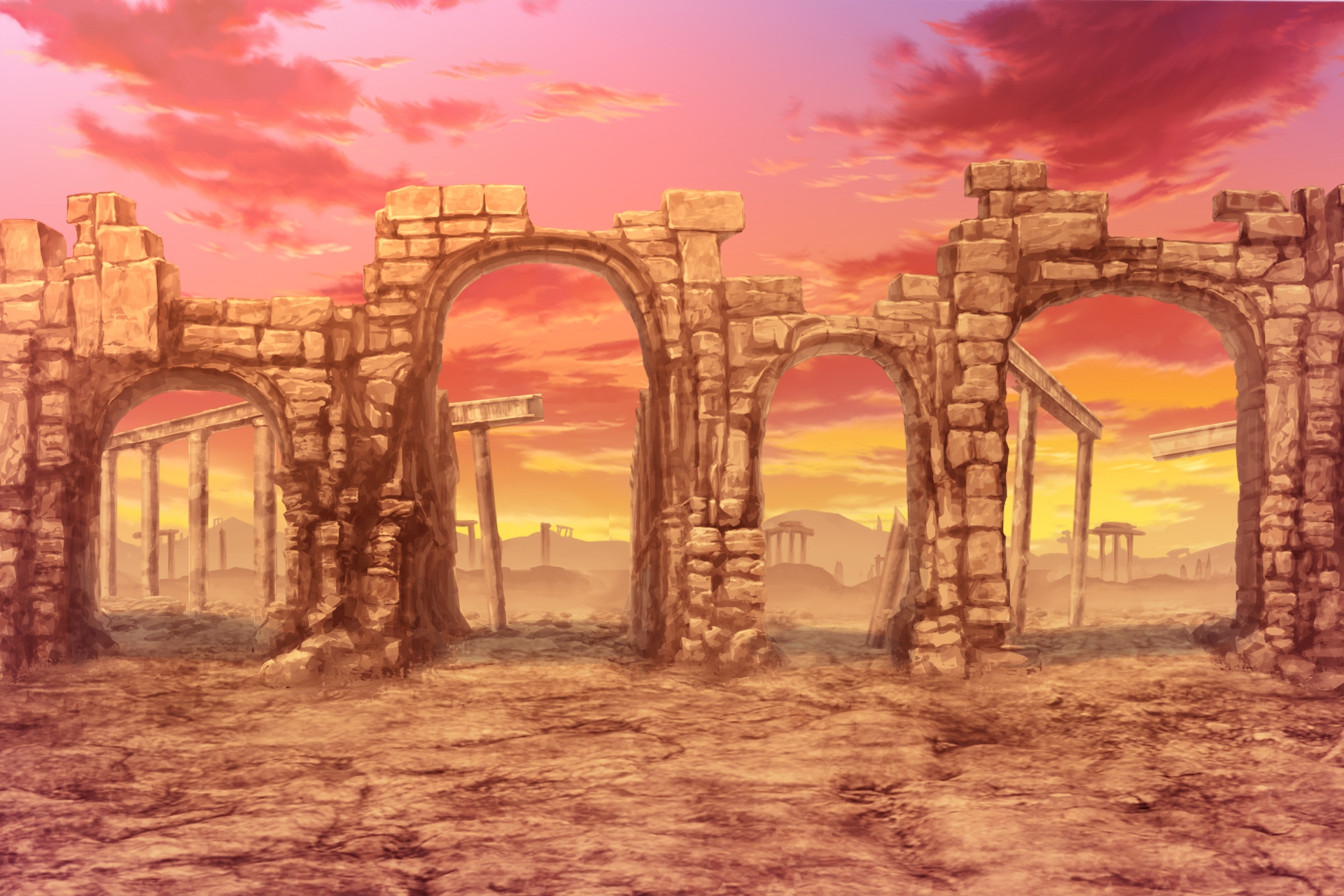 単品5種背景素材v83b遺跡屋外