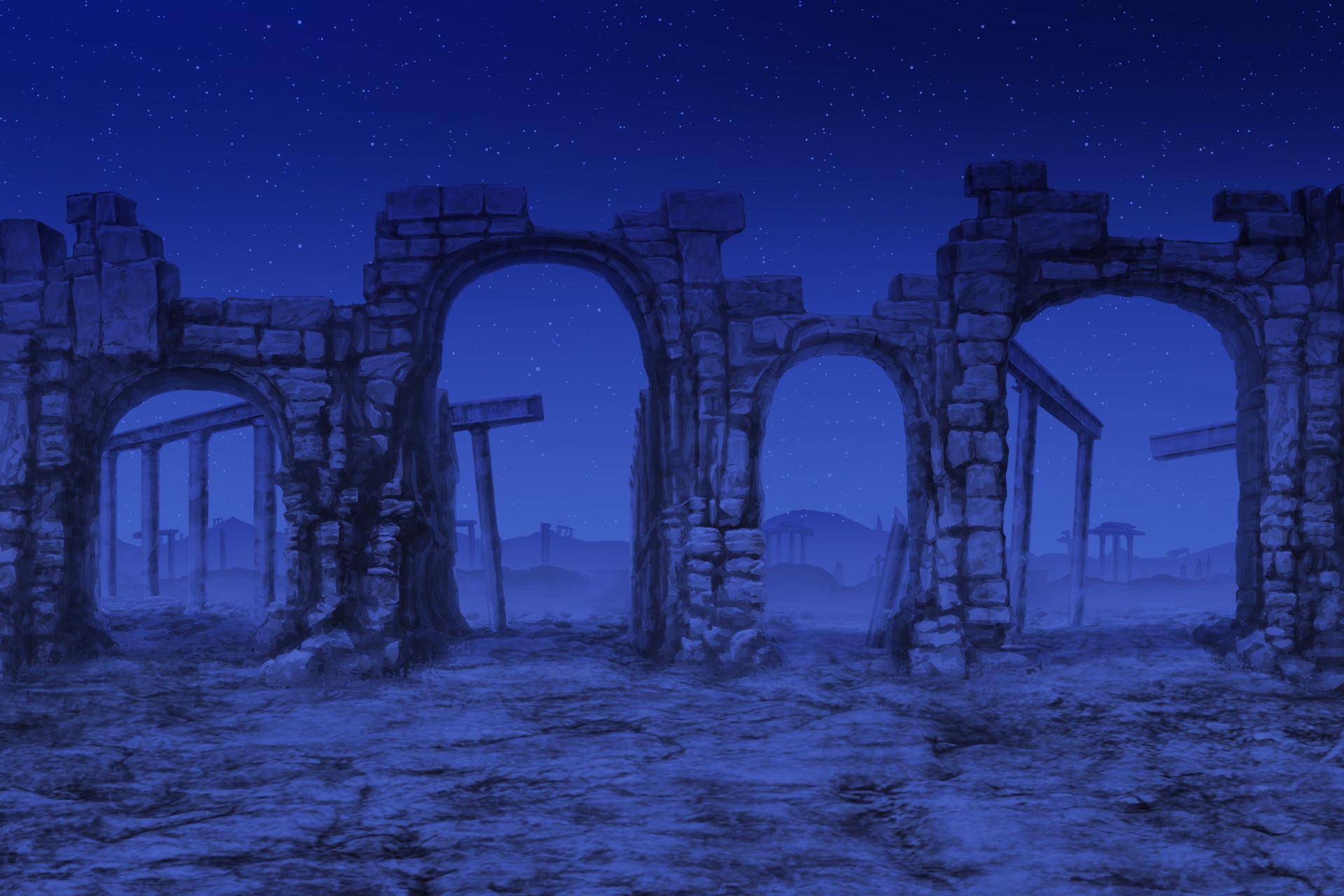 単品5種背景素材v83b遺跡屋外