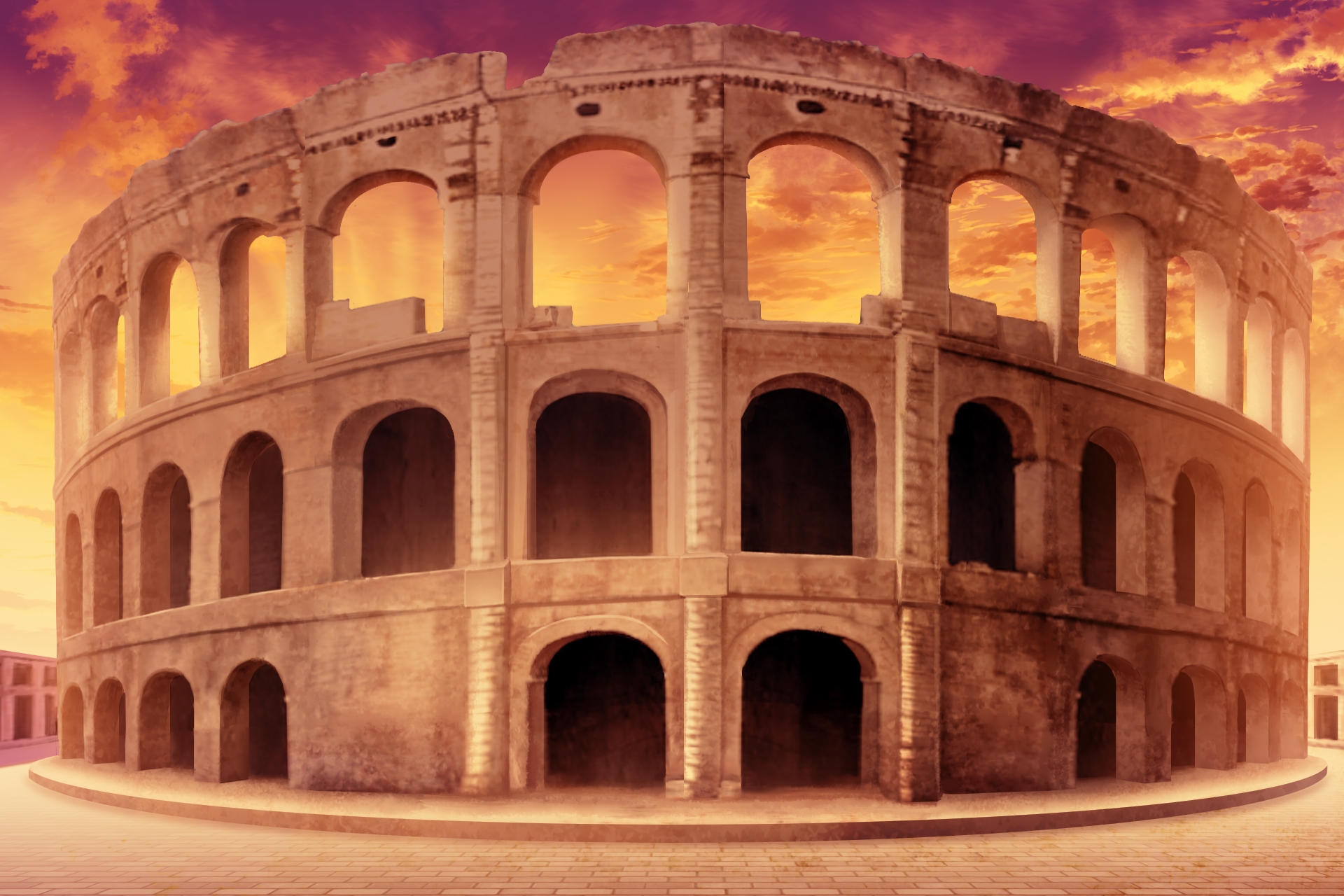 単品5種背景素材v85コロシアム外観