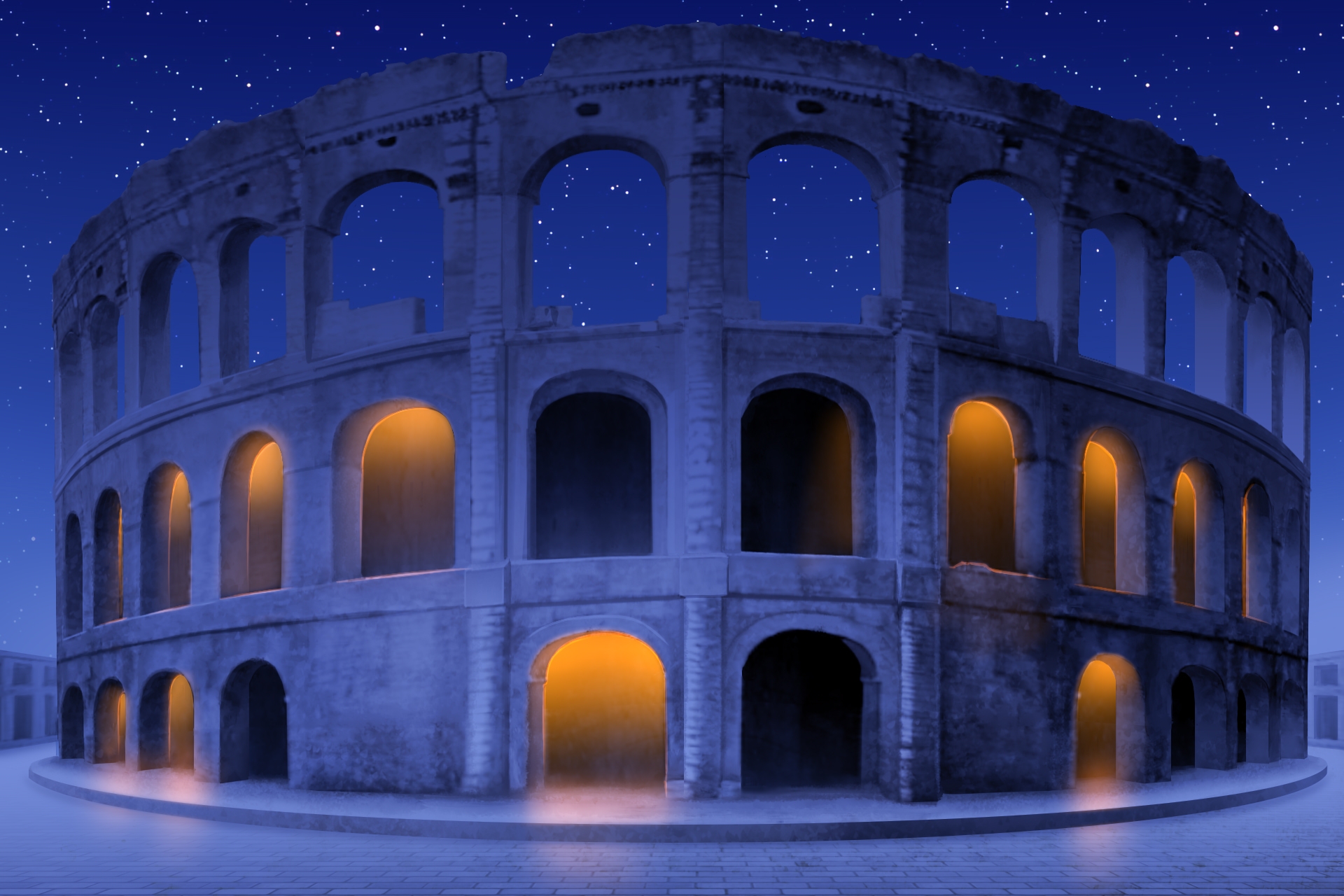 単品5種背景素材v85コロシアム外観