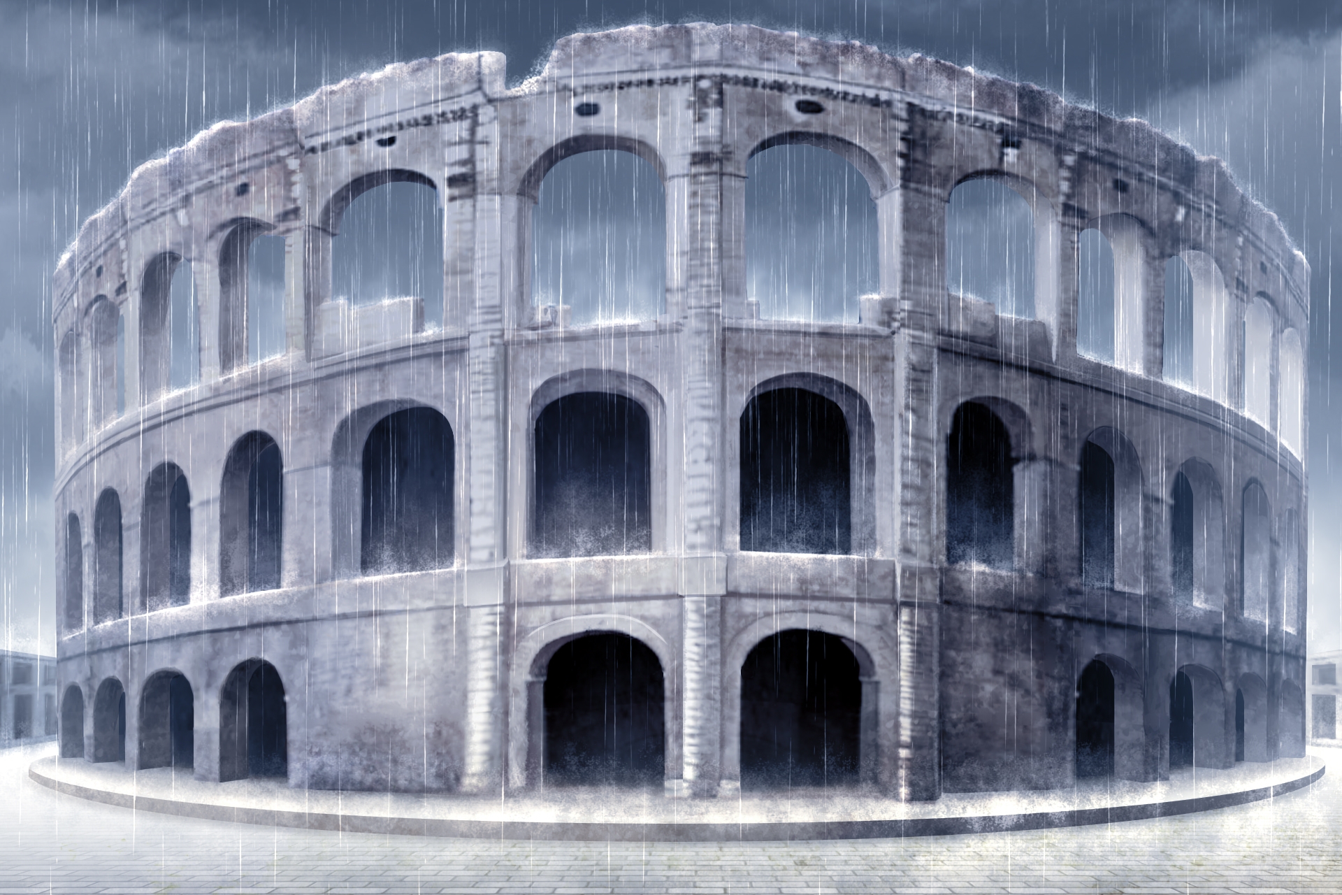 単品5種背景素材v85コロシアム外観