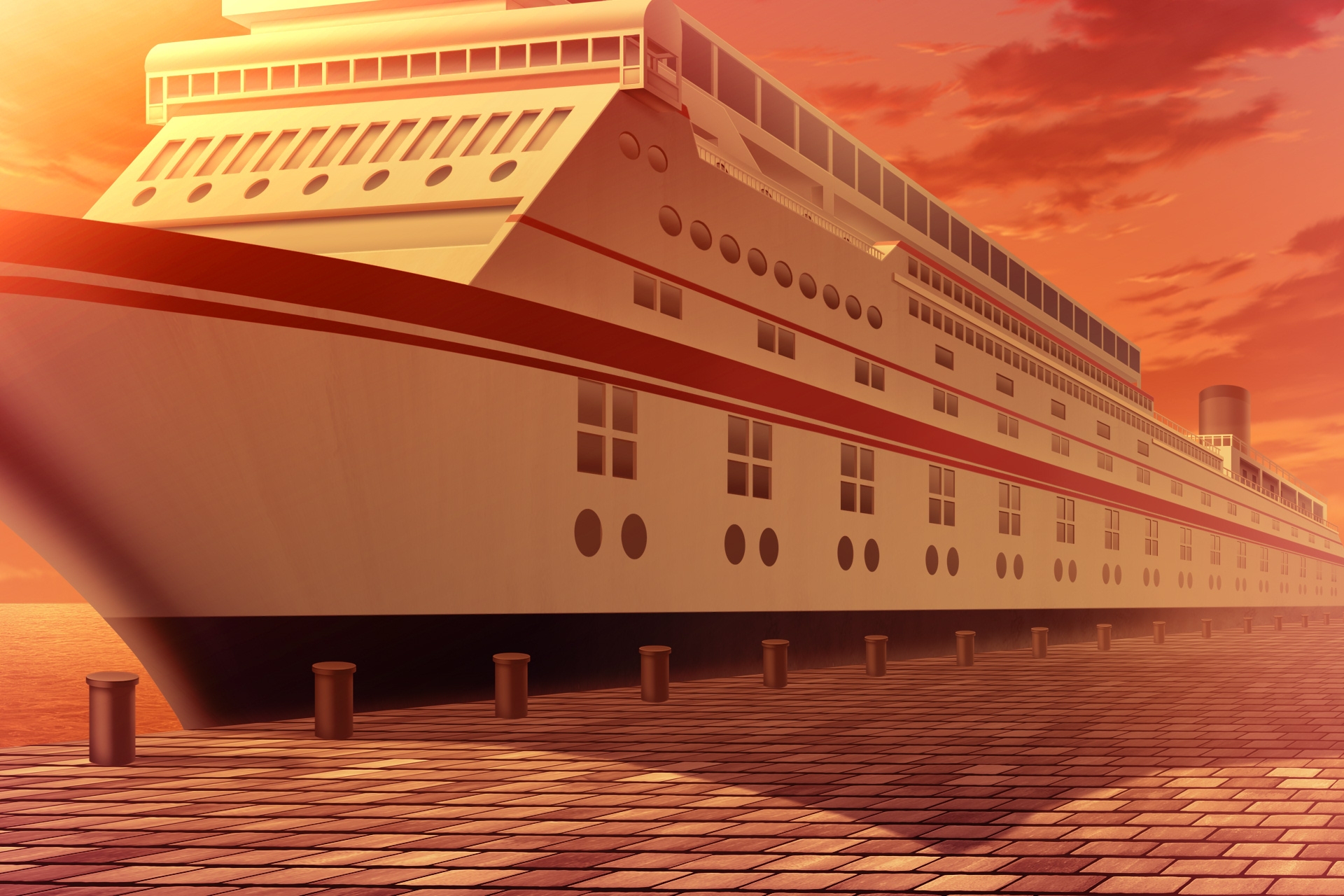 単品5種背景素材v87 クルーズ船