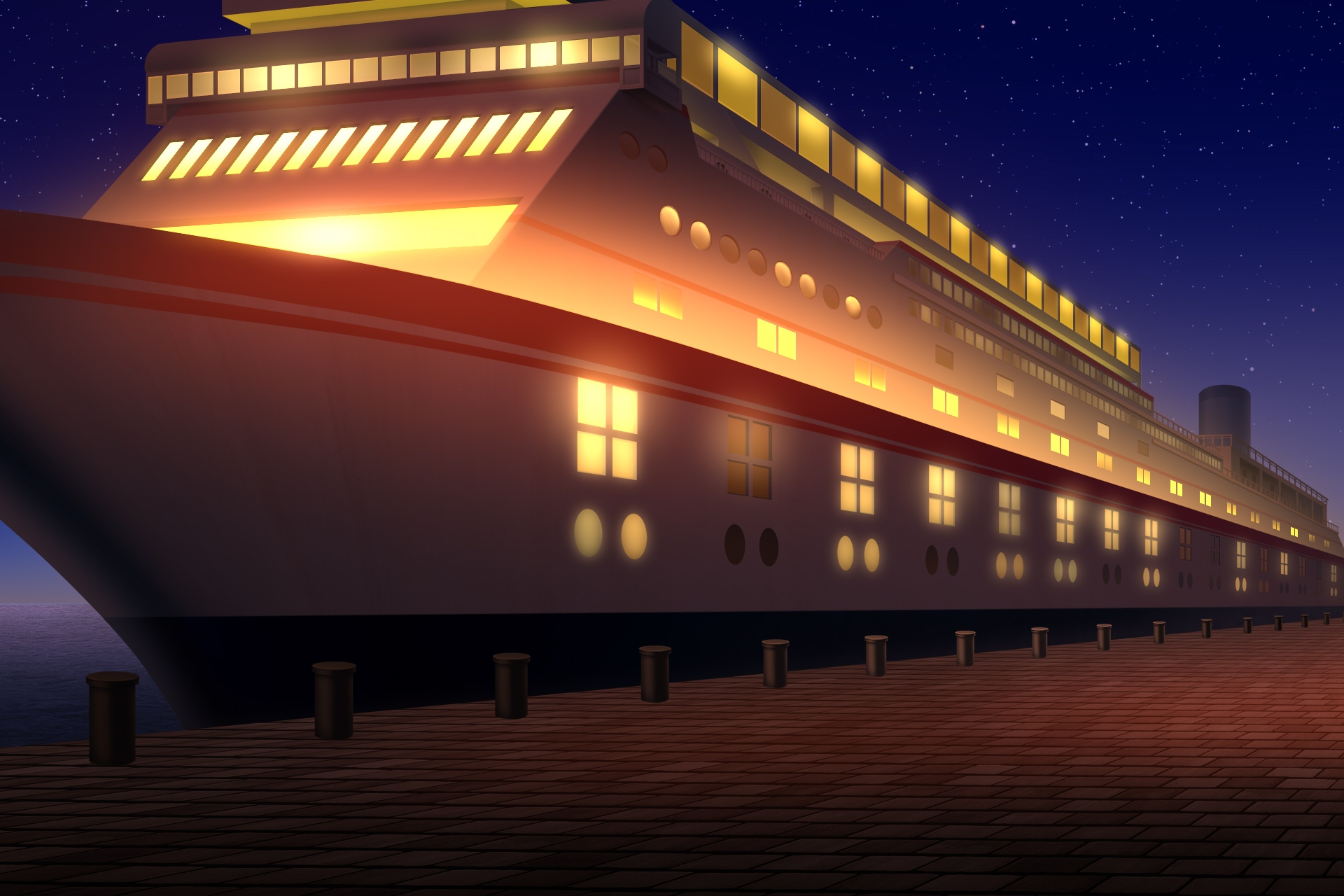 単品5種背景素材v87 クルーズ船