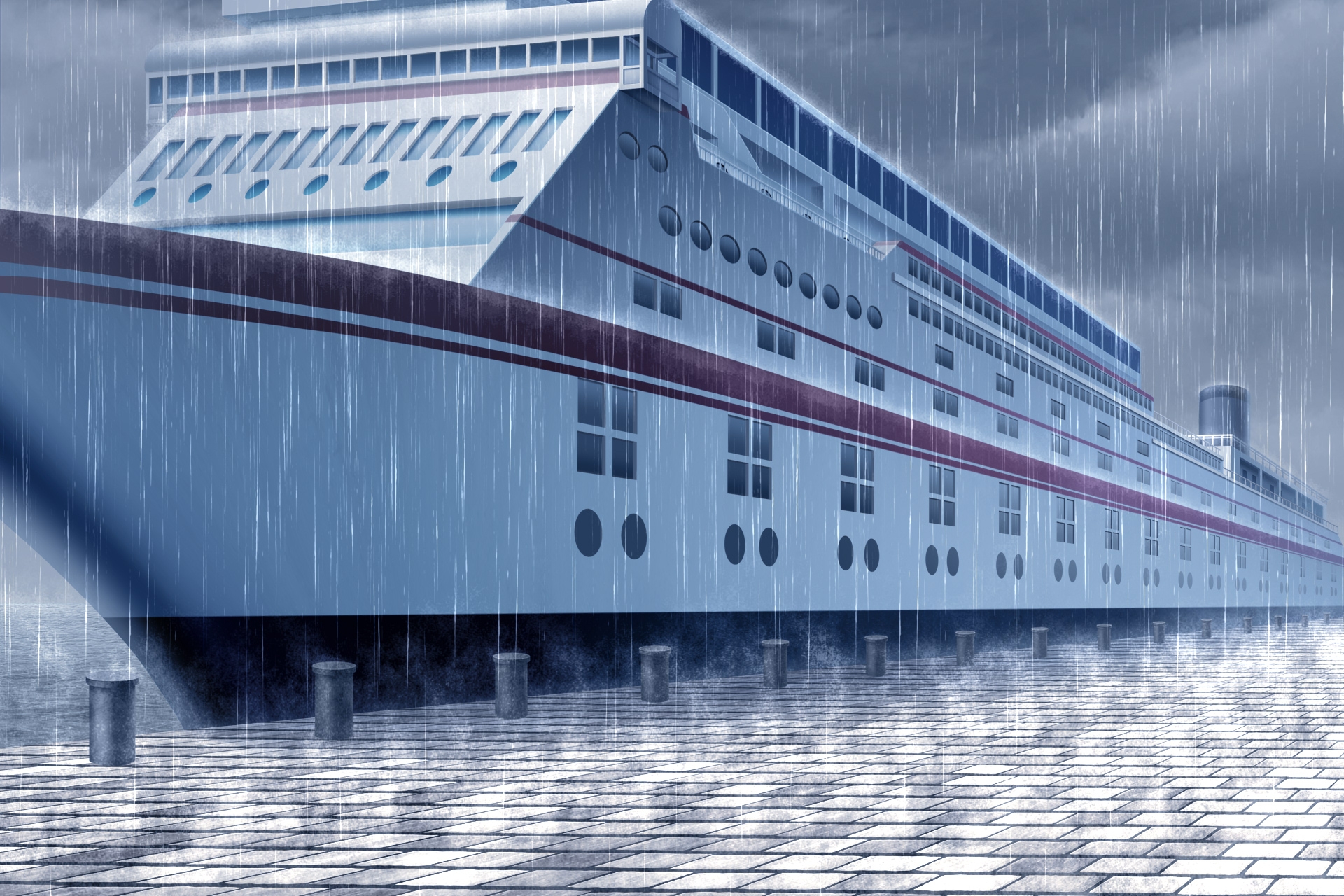 単品5種背景素材v87 クルーズ船