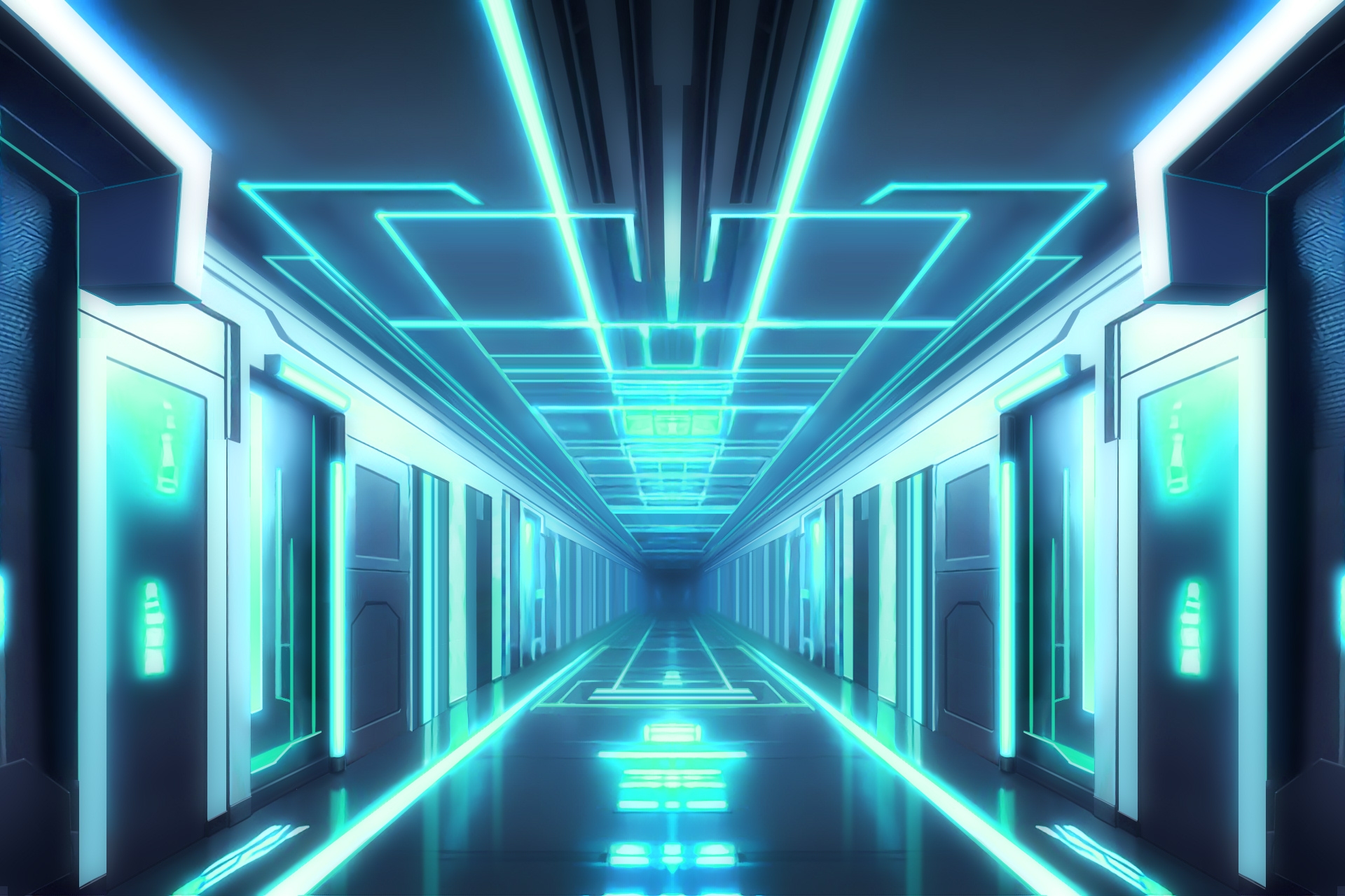 単品5種背景素材v97bSF廊下2