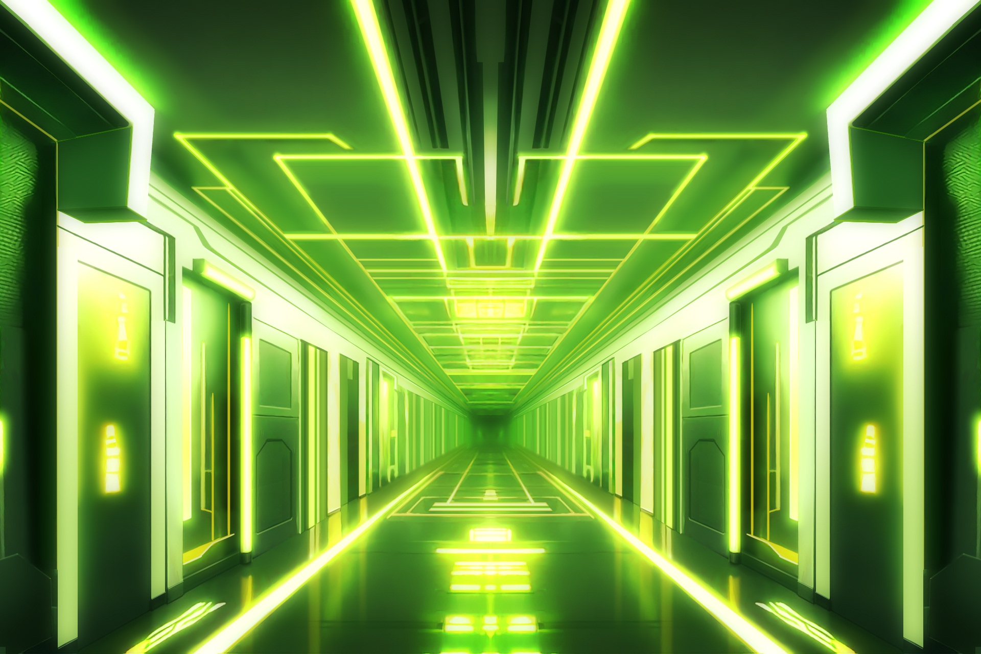 単品5種背景素材v97bSF廊下2