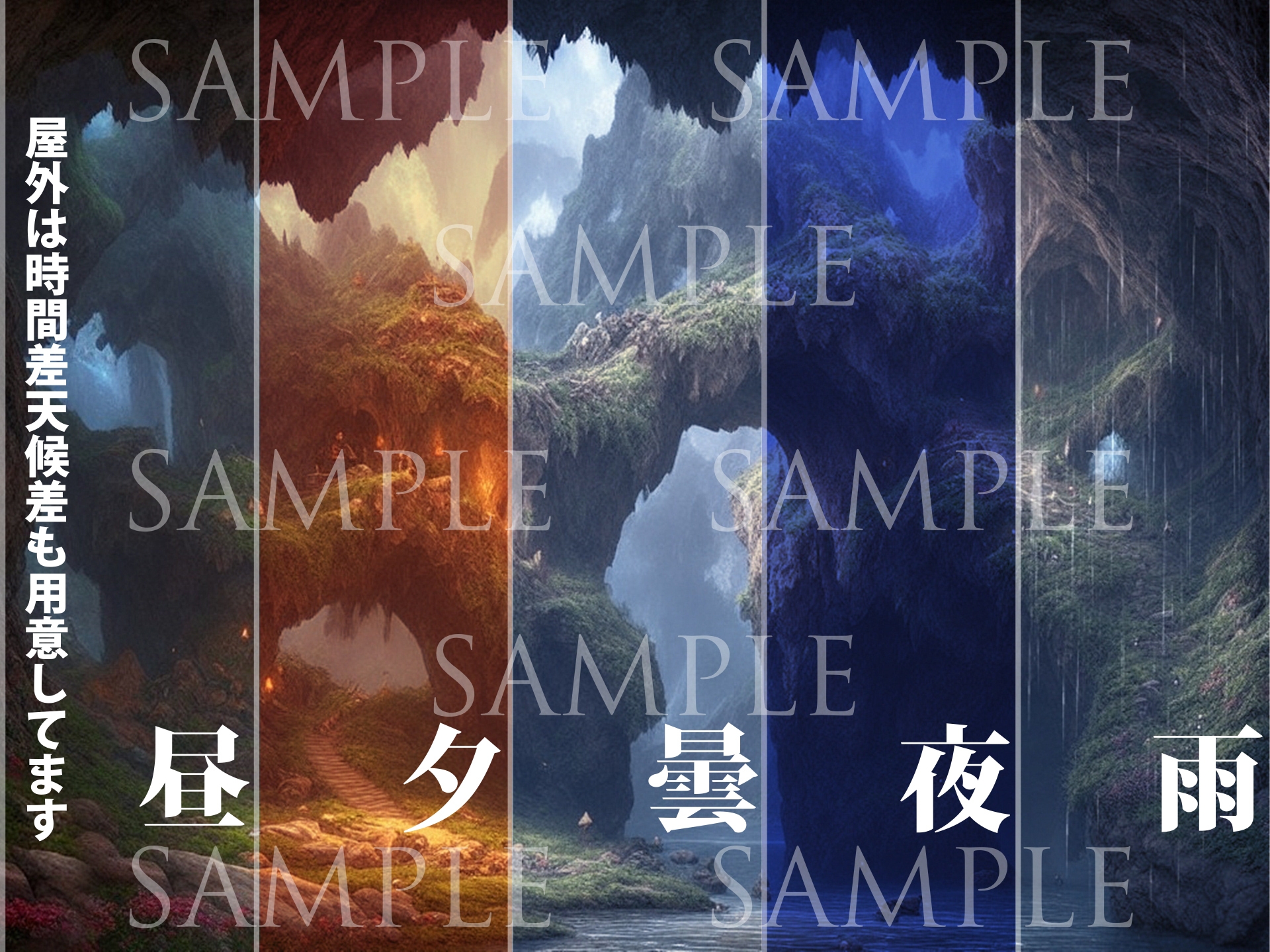 AI背景素材集 洞窟500枚