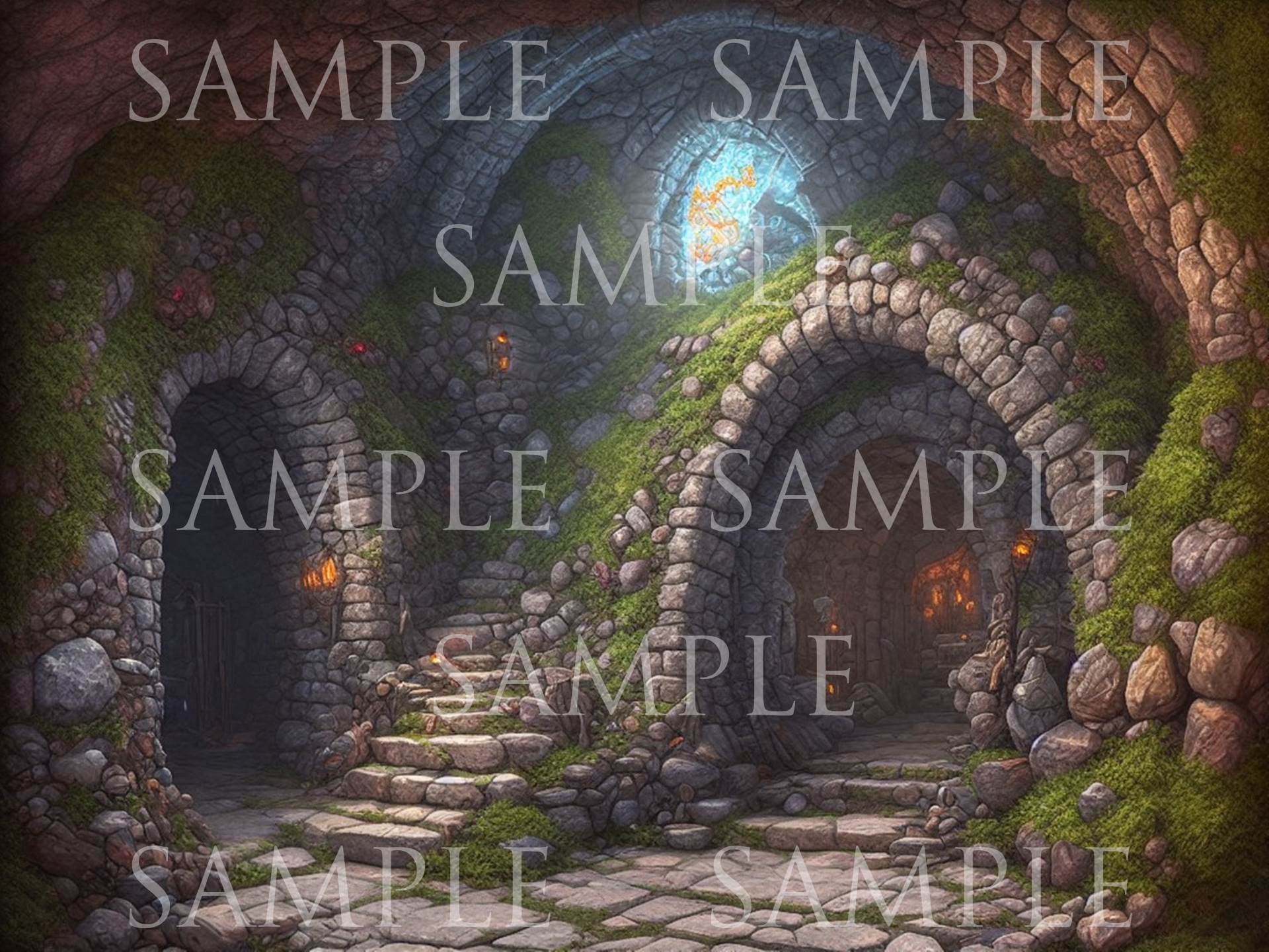 AI背景素材集 洞窟500枚