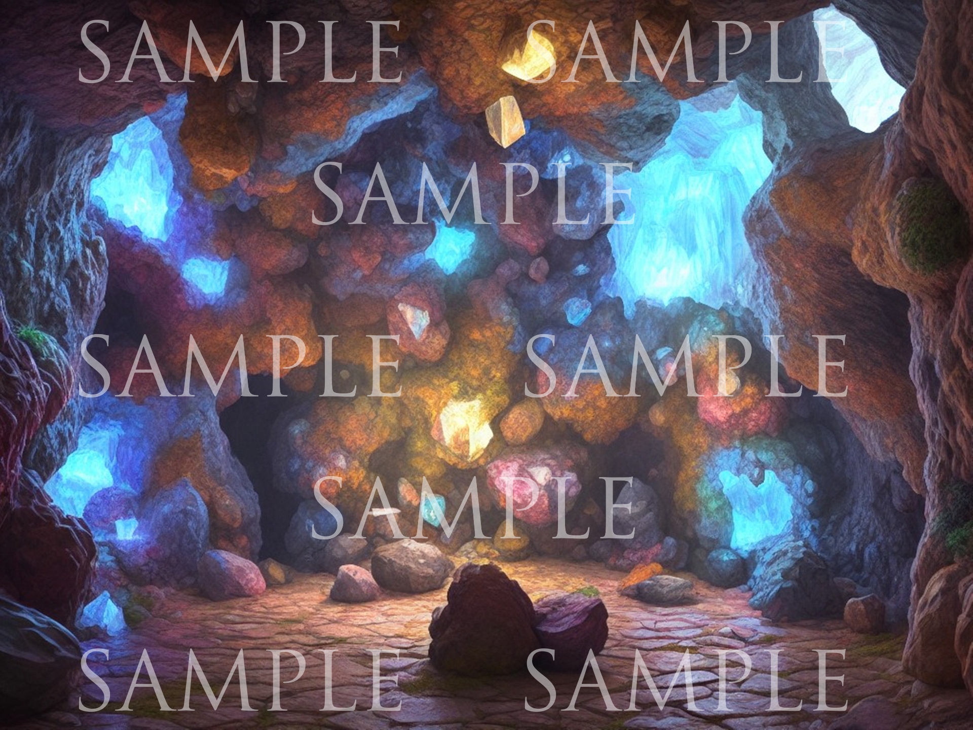 AI背景素材集 洞窟500枚