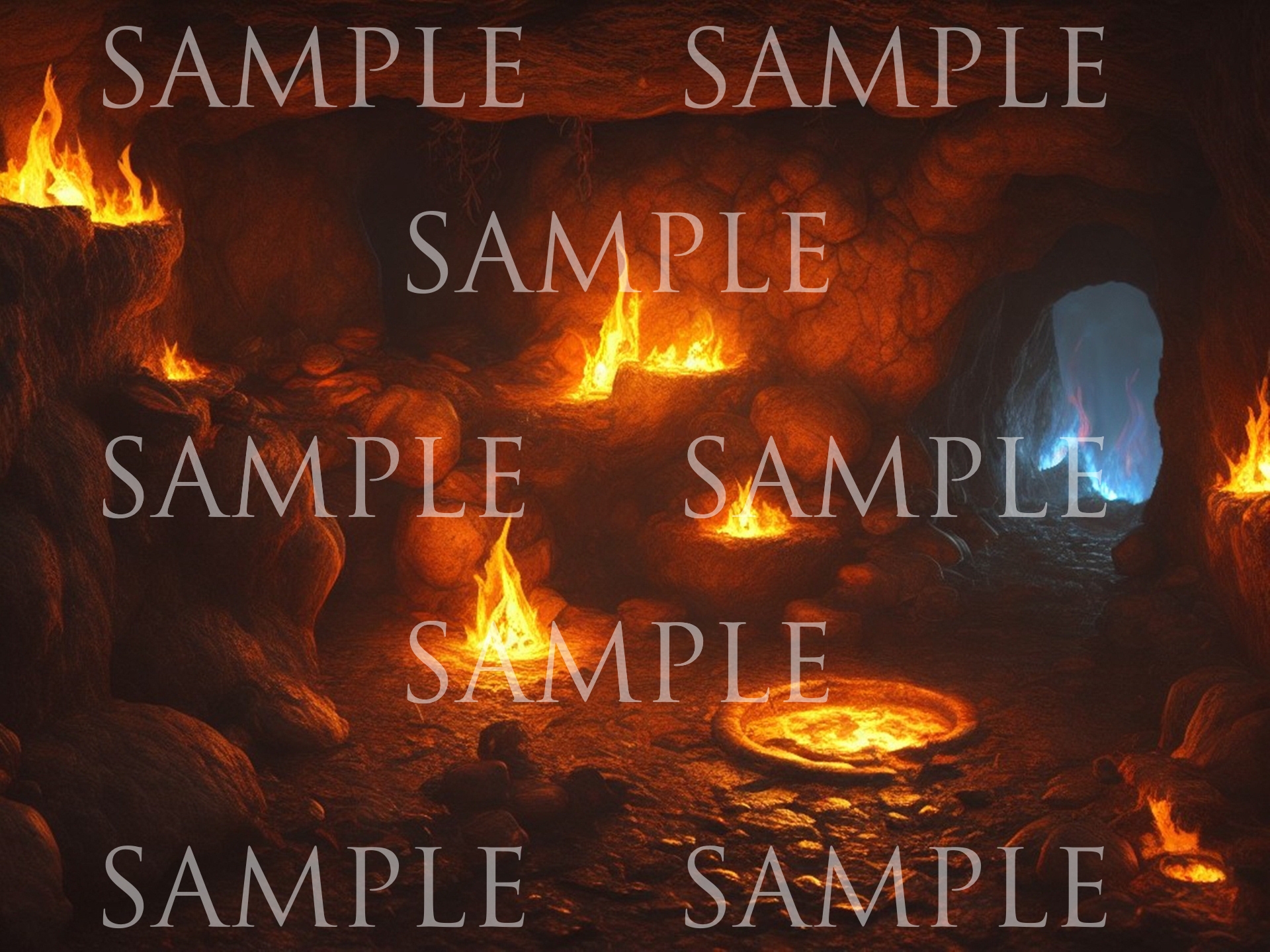 AI背景素材集 洞窟500枚