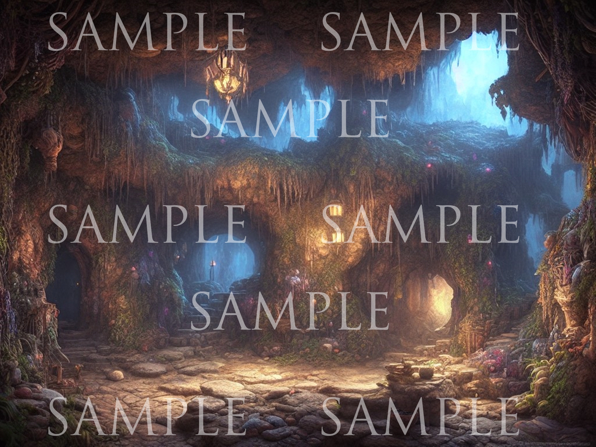 AI背景素材集 洞窟500枚