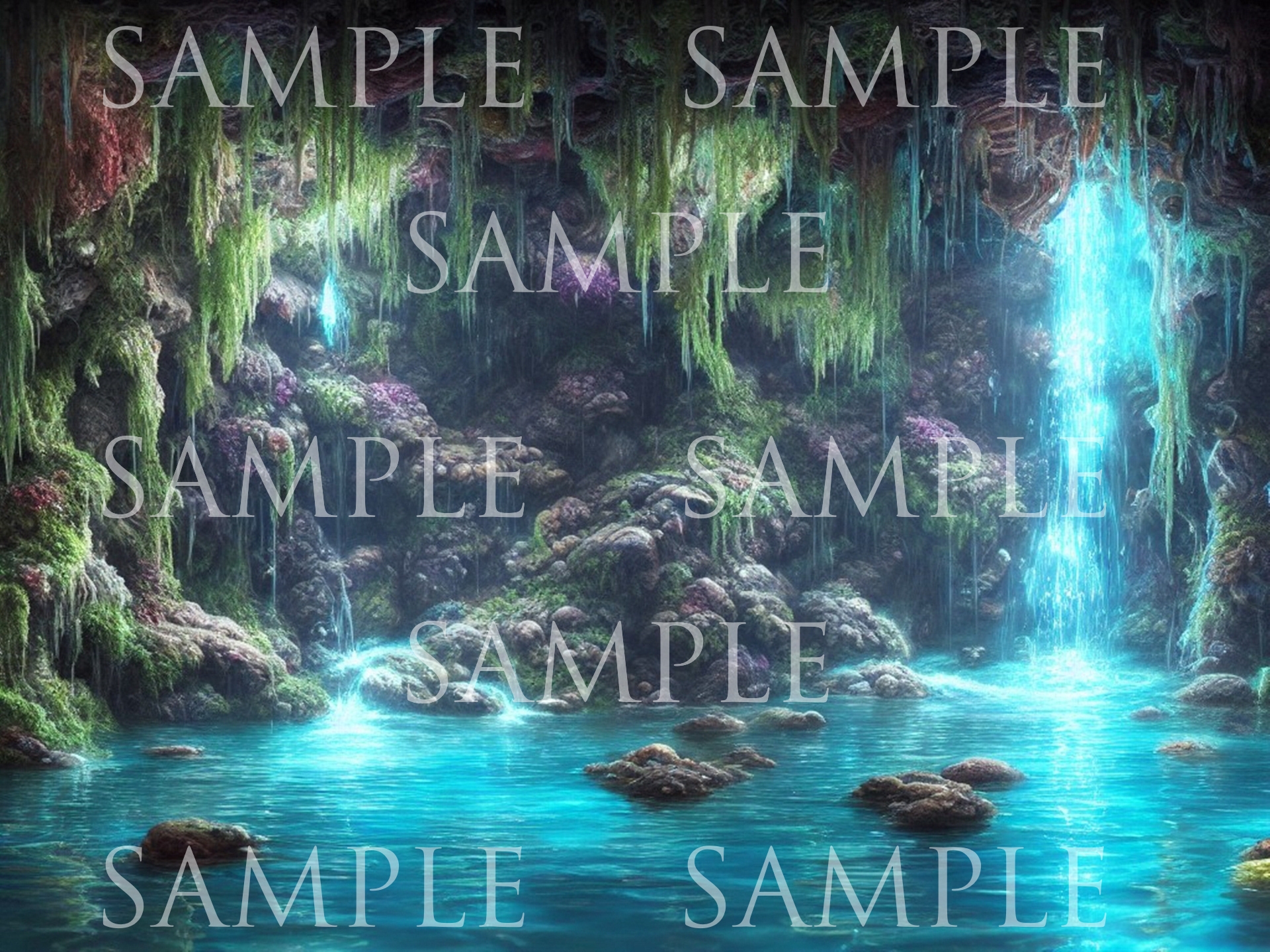 AI背景素材集 洞窟500枚