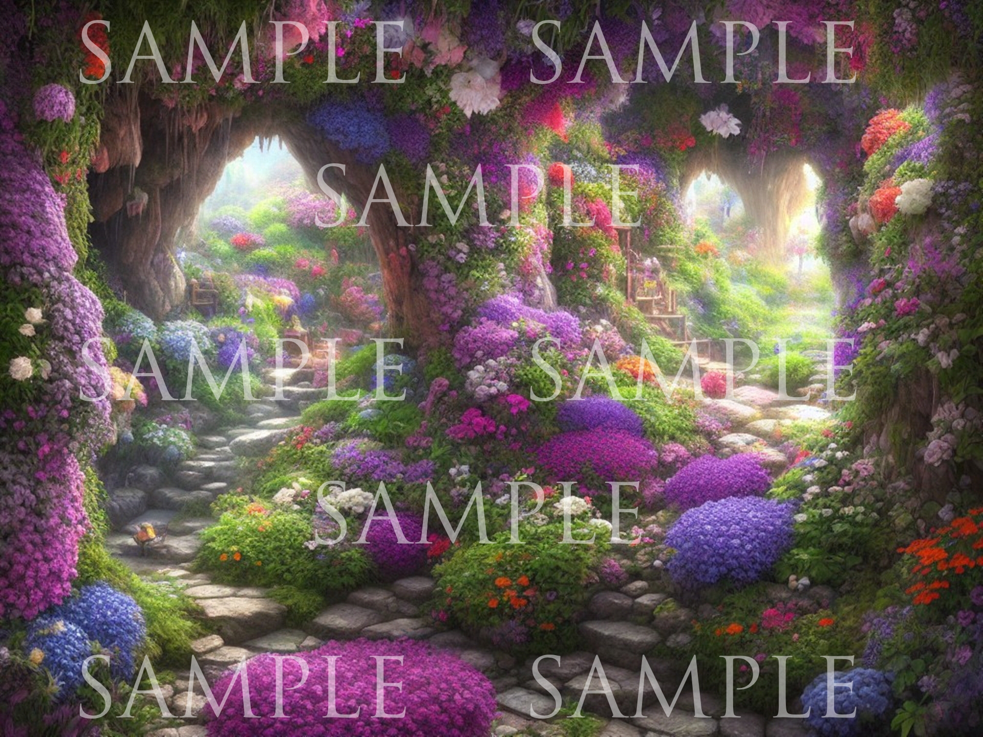 AI背景素材集 洞窟500枚