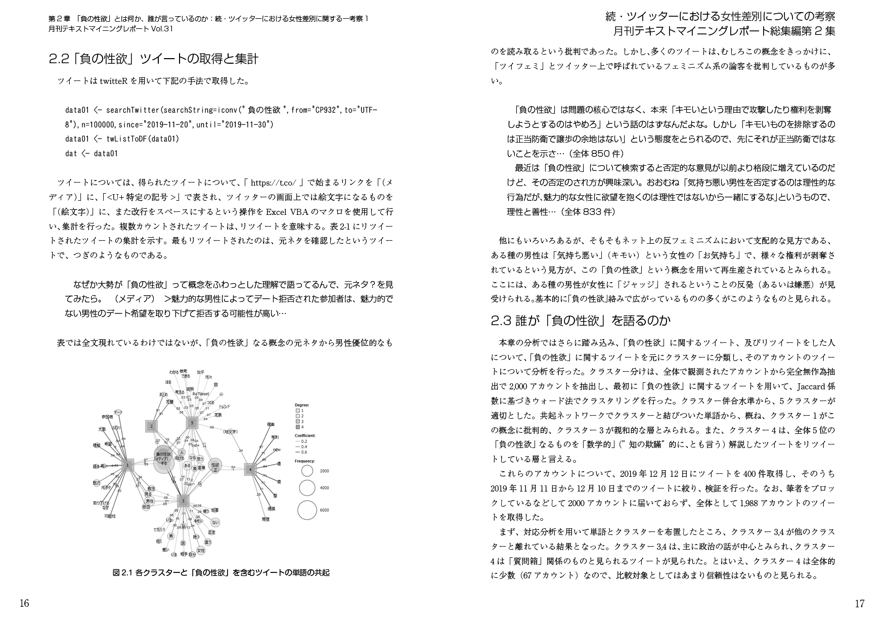 月刊テキストマイニングレポート総集編第2集 続・ツイッターにおける女性差別についての考察