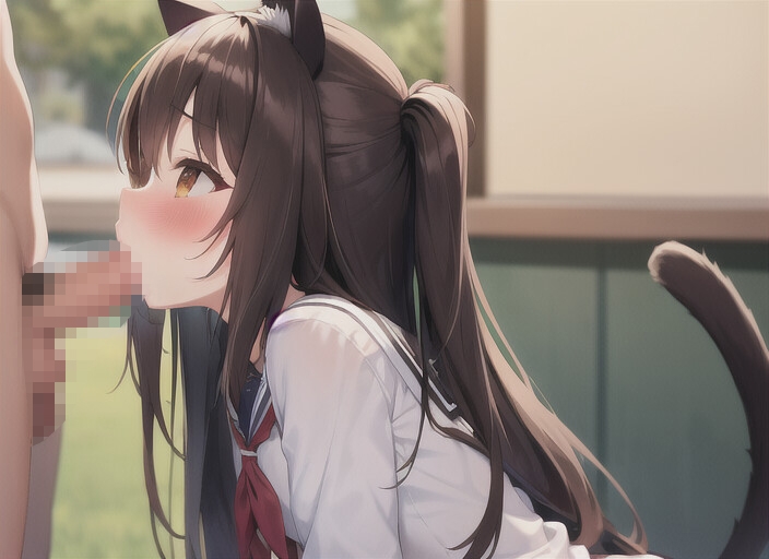 純粋ケモ制服にエッチなお願い