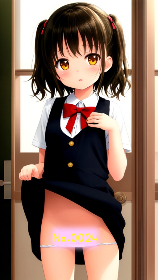 パイ〇ン女子たちの制服たくし上げ(複数AIモデル使用)