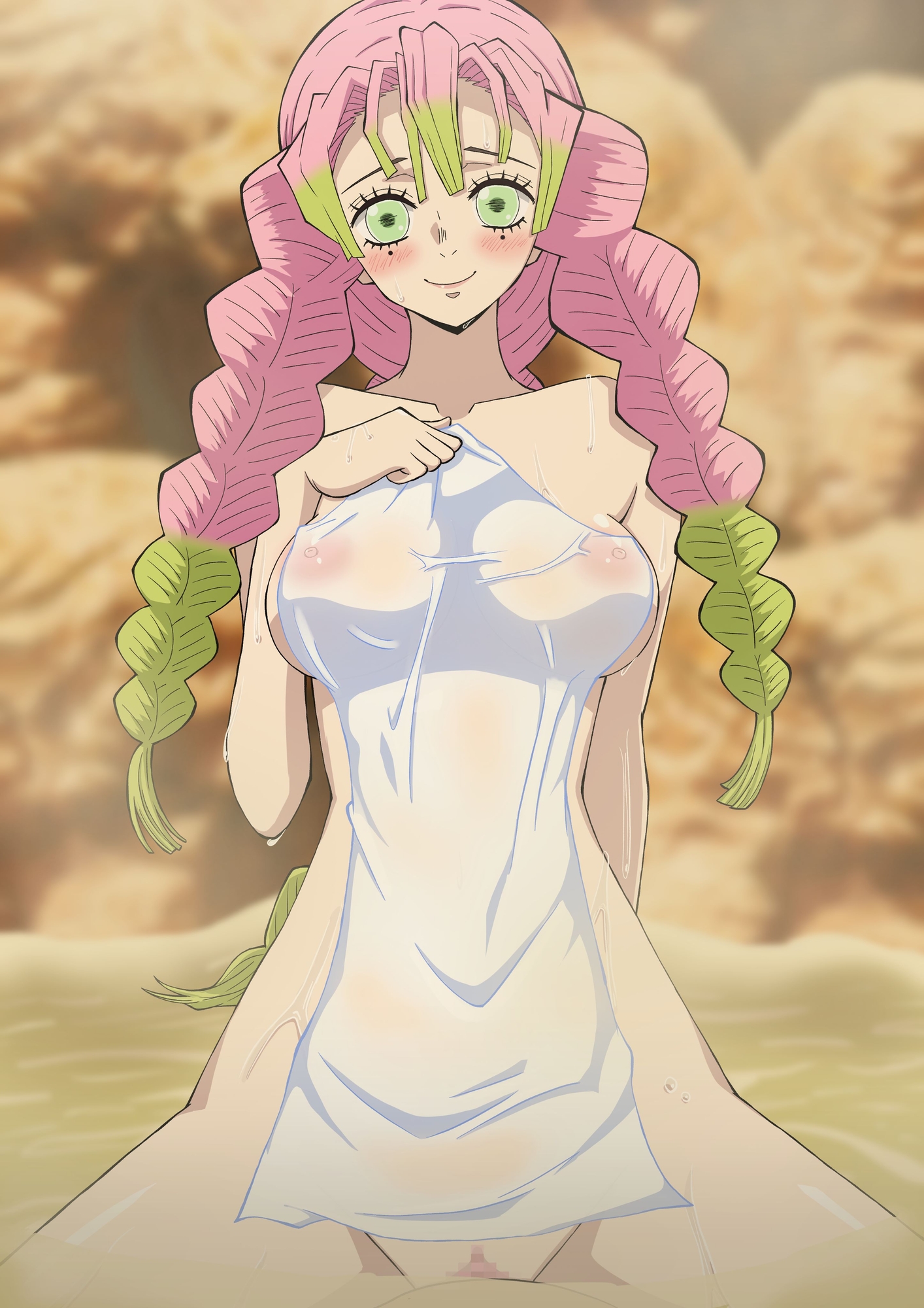 甘露寺ちゃんと混浴で騎乗位えっち。